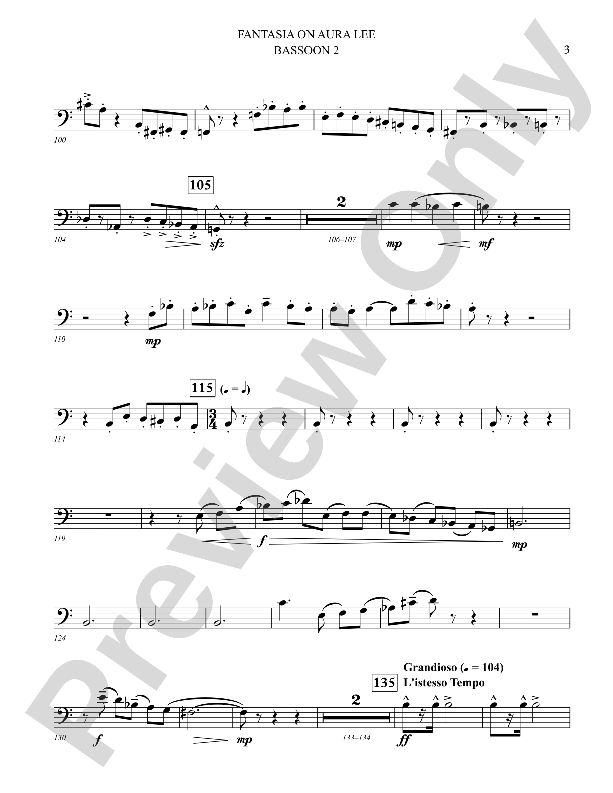 Fantasia on Aura Lee: 2nd Bassoon