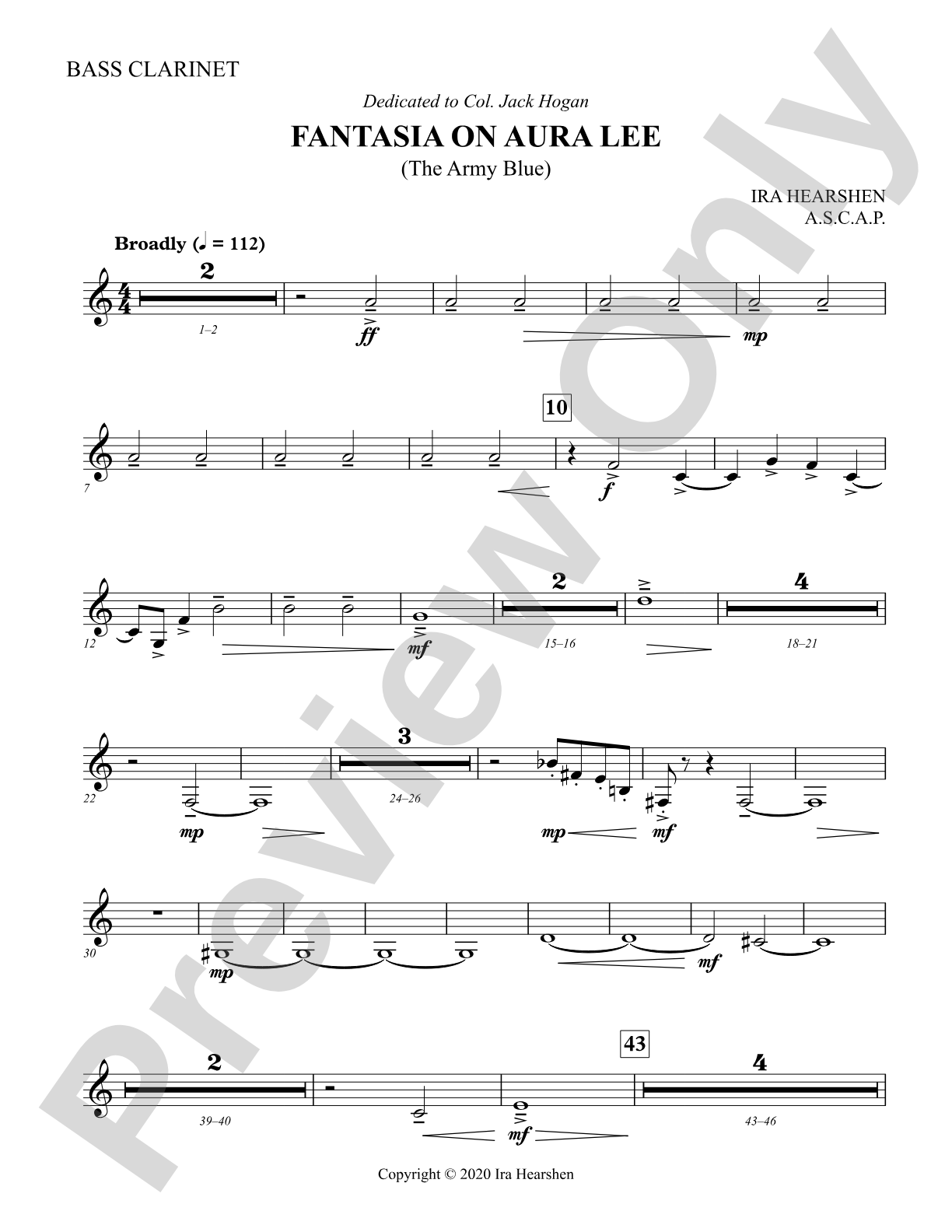 Fantasia on Aura Lee: B-flat Bass Clarinet