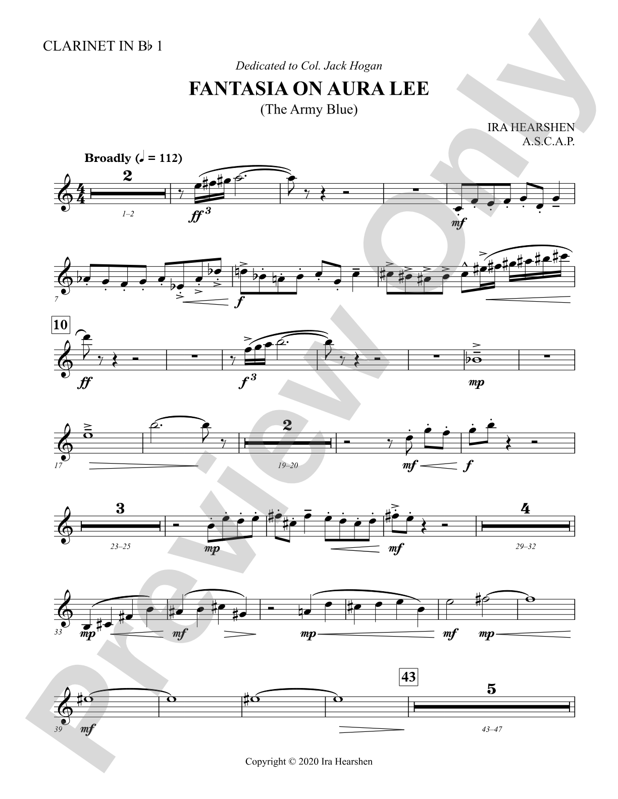 Fantasia on Aura Lee: 1st B-flat Clarinet
