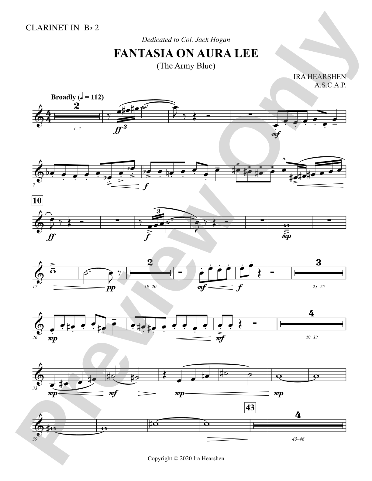 Fantasia on Aura Lee: 2nd B-flat Clarinet