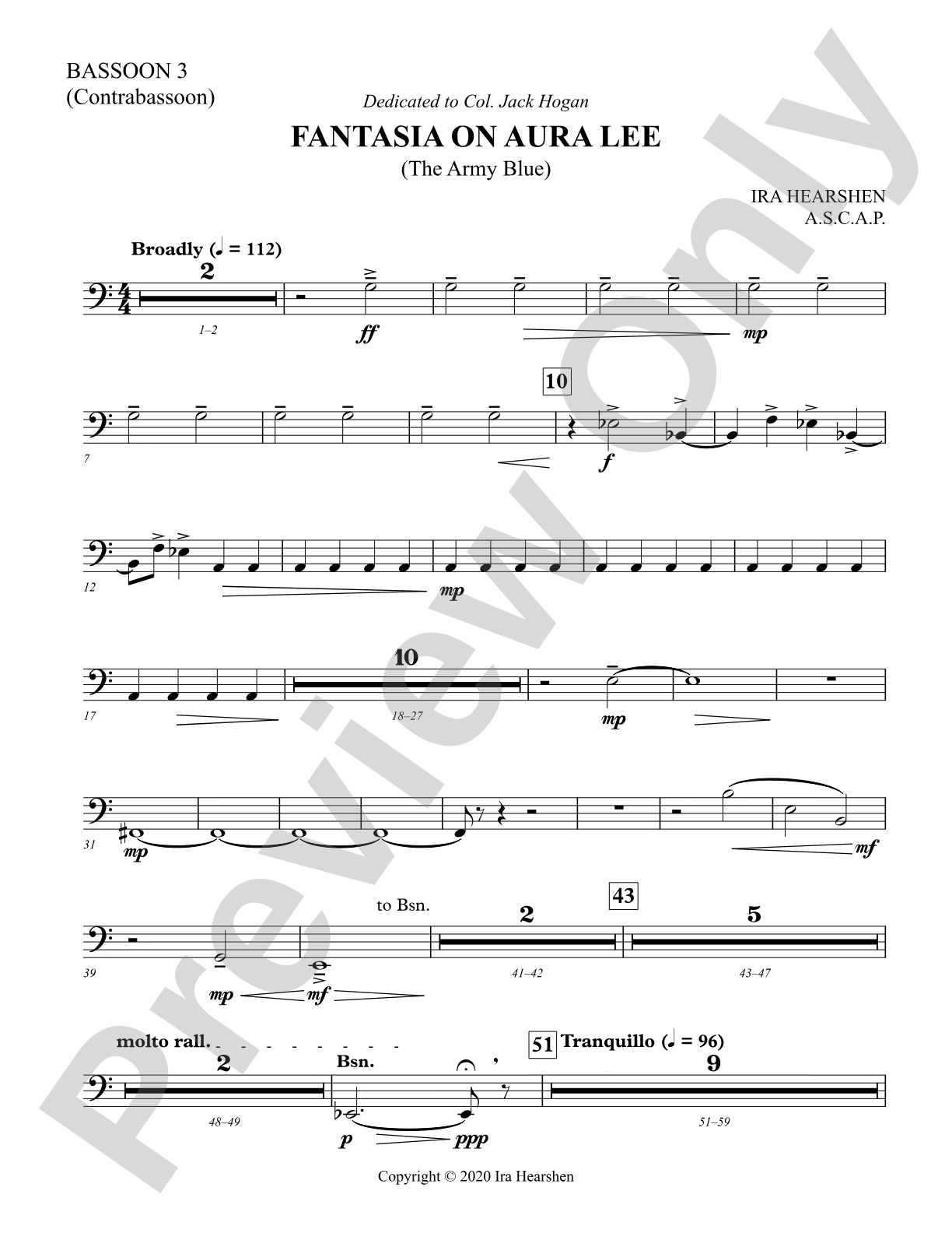 Fantasia on Aura Lee: Contra Bassoon