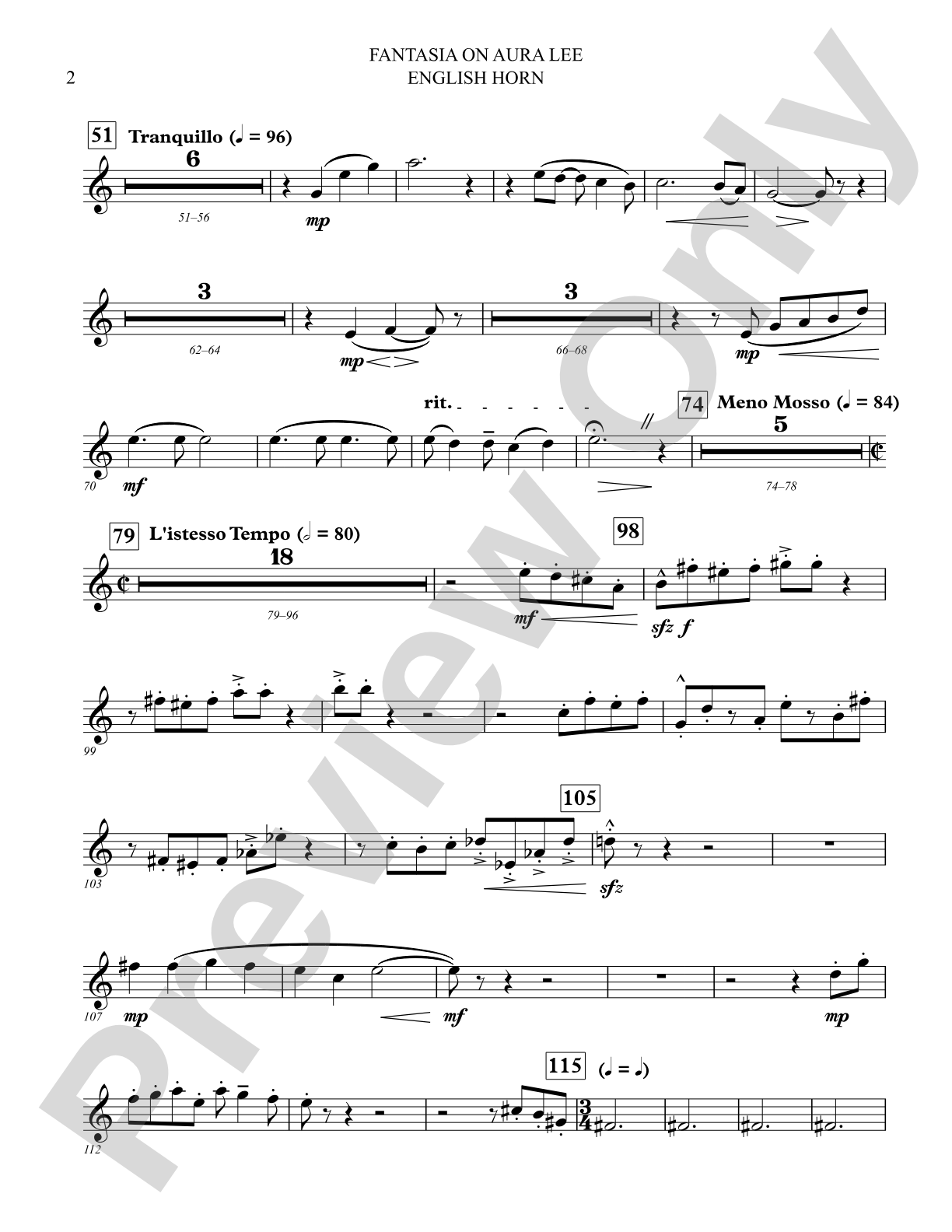 Fantasia on Aura Lee: English Horn