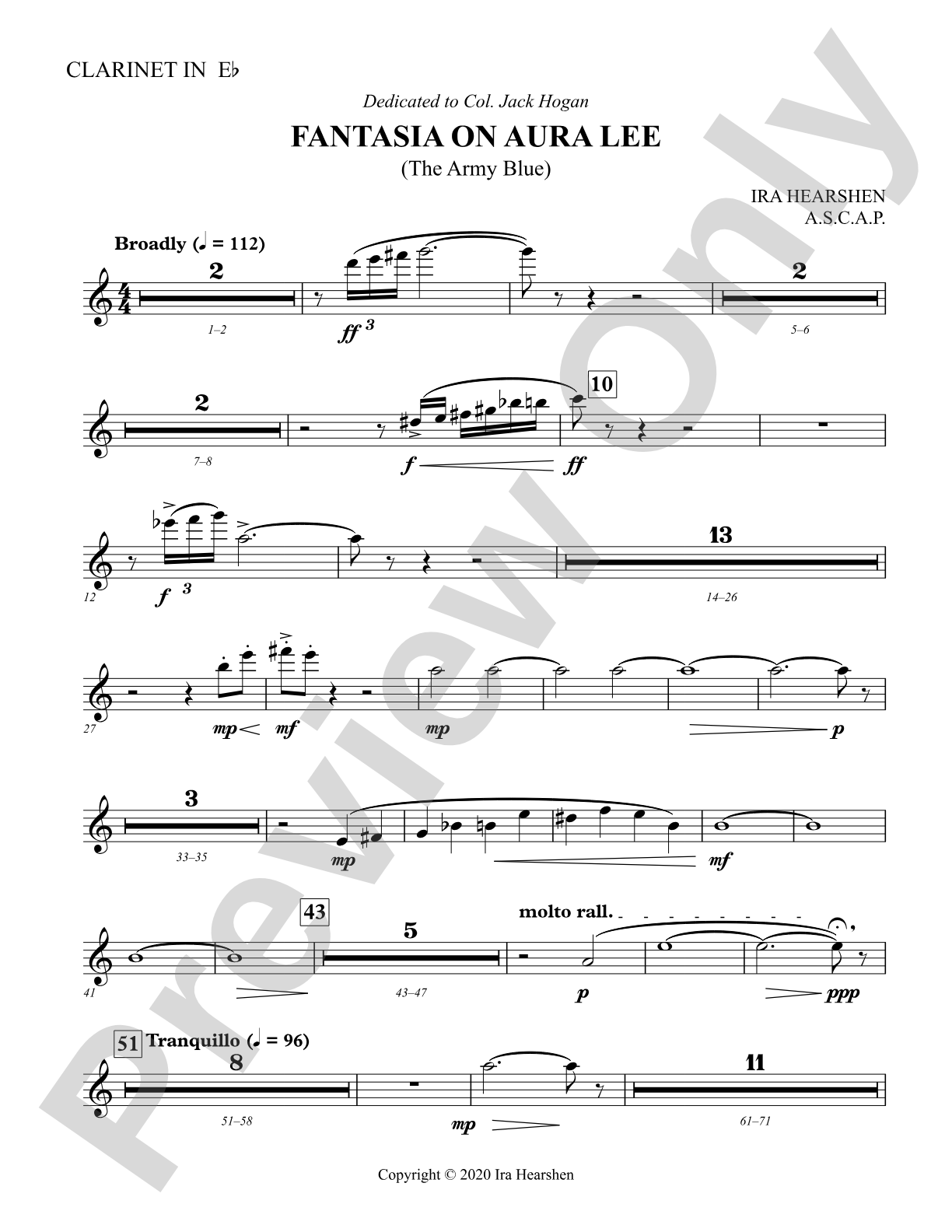 Fantasia on Aura Lee: E-flat Soprano Clarinet