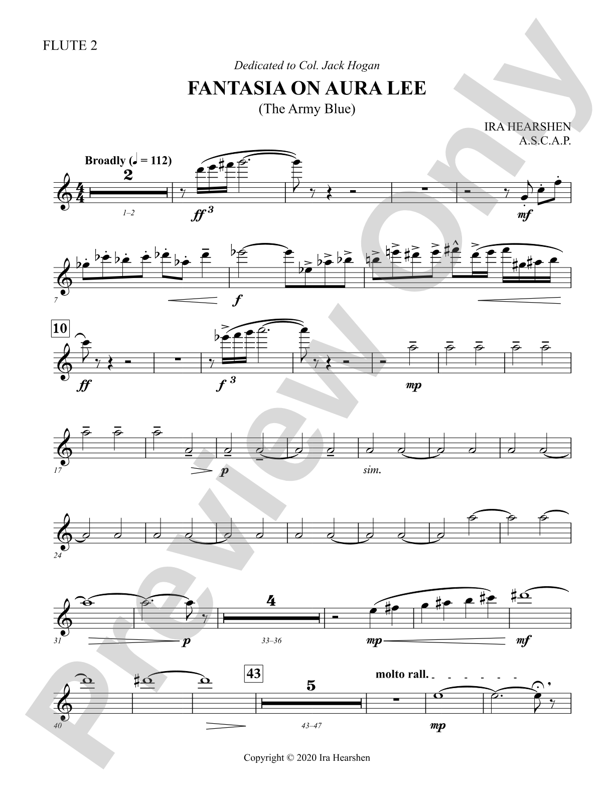 Fantasia on Aura Lee: 2nd Flute