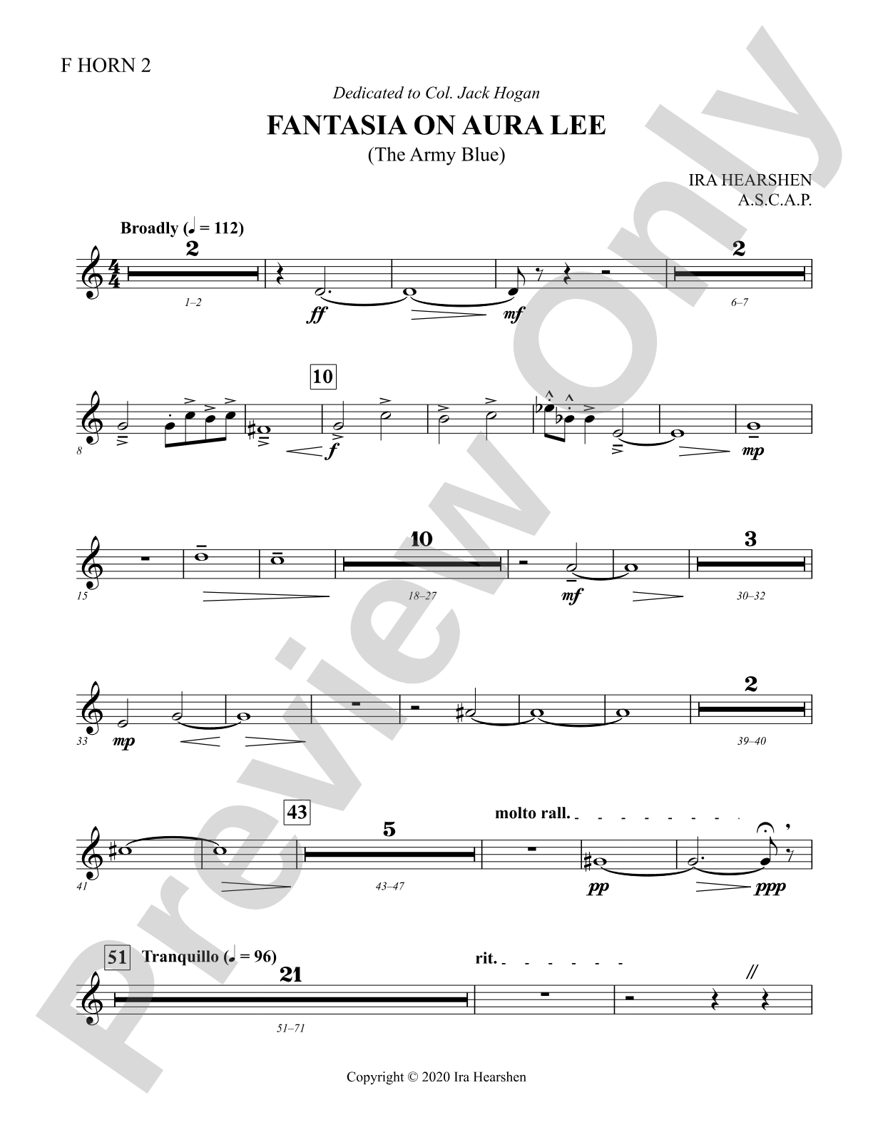 Fantasia on Aura Lee: 2nd F Horn