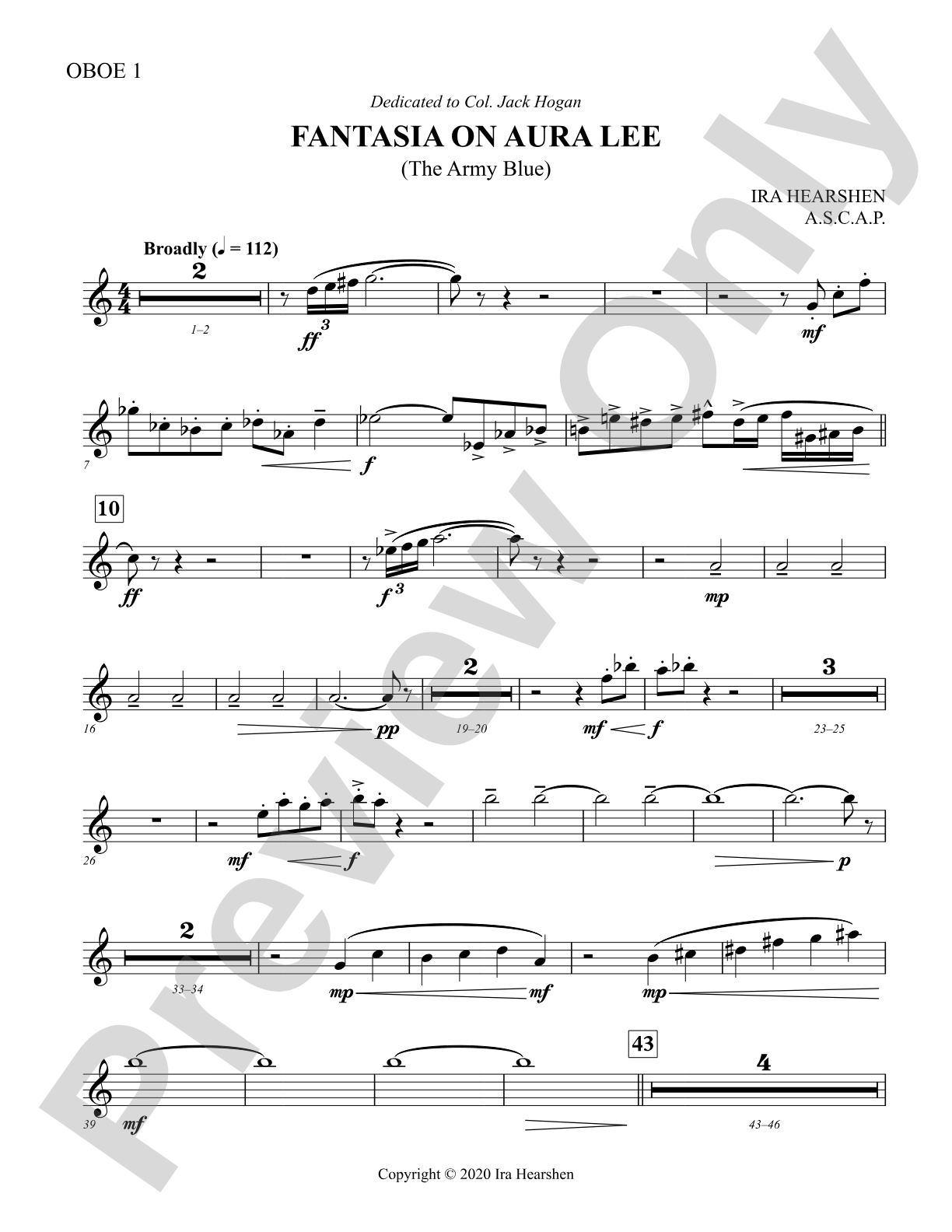 Fantasia on Aura Lee: Oboe