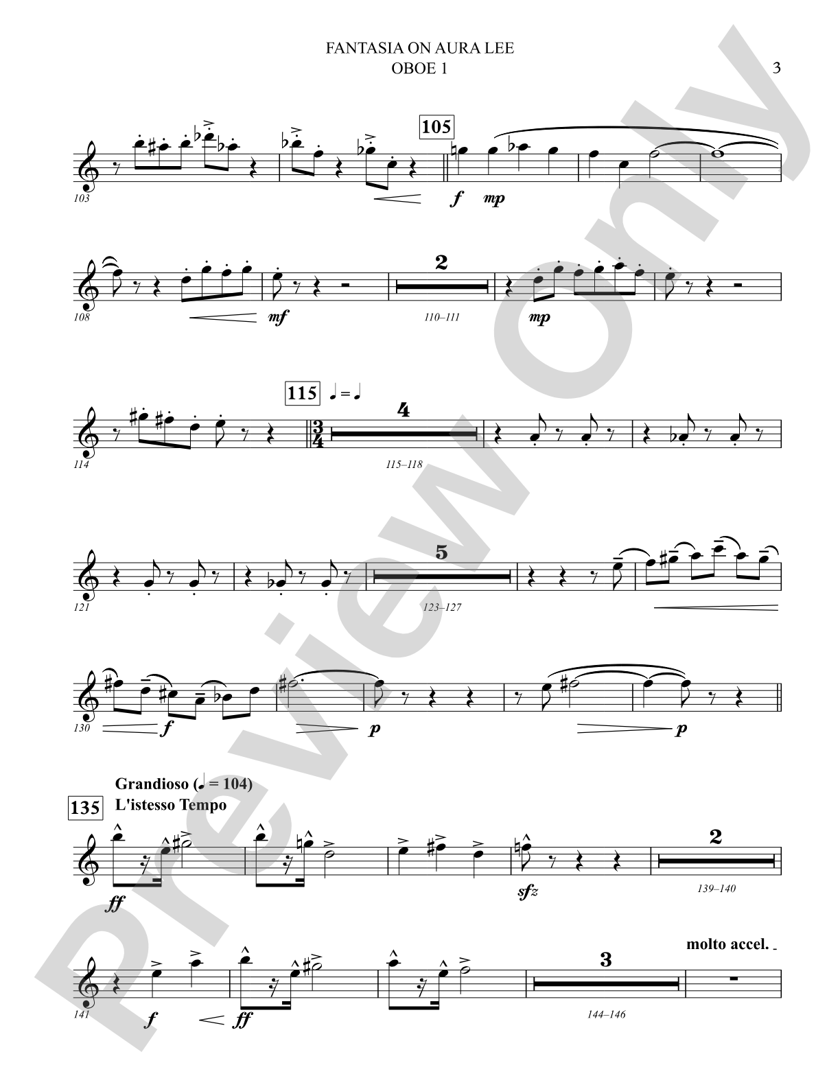 Fantasia on Aura Lee: Oboe