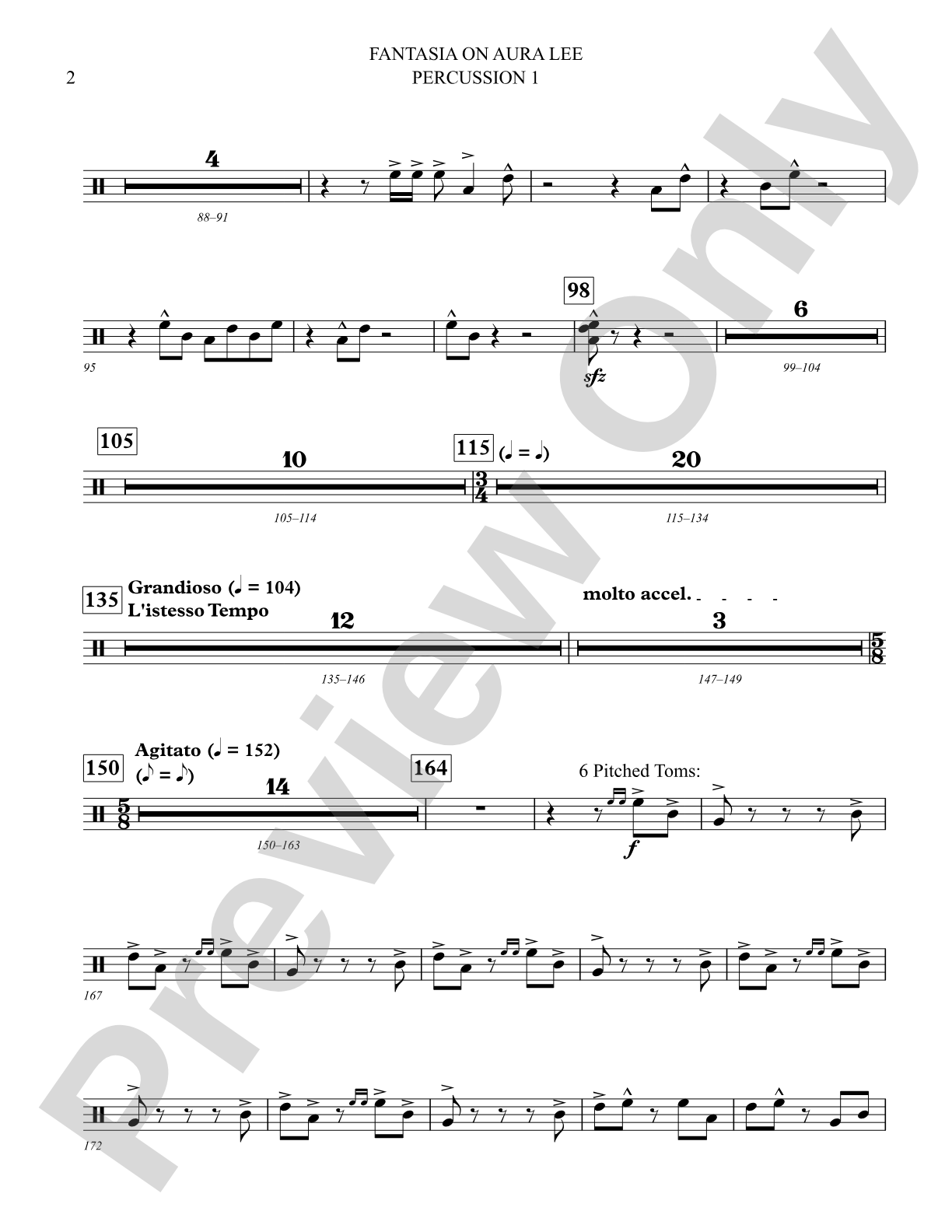 Fantasia on Aura Lee: 1st Percussion