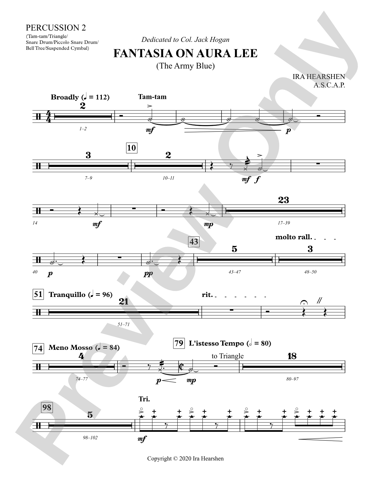 Fantasia on Aura Lee: 2nd Percussion