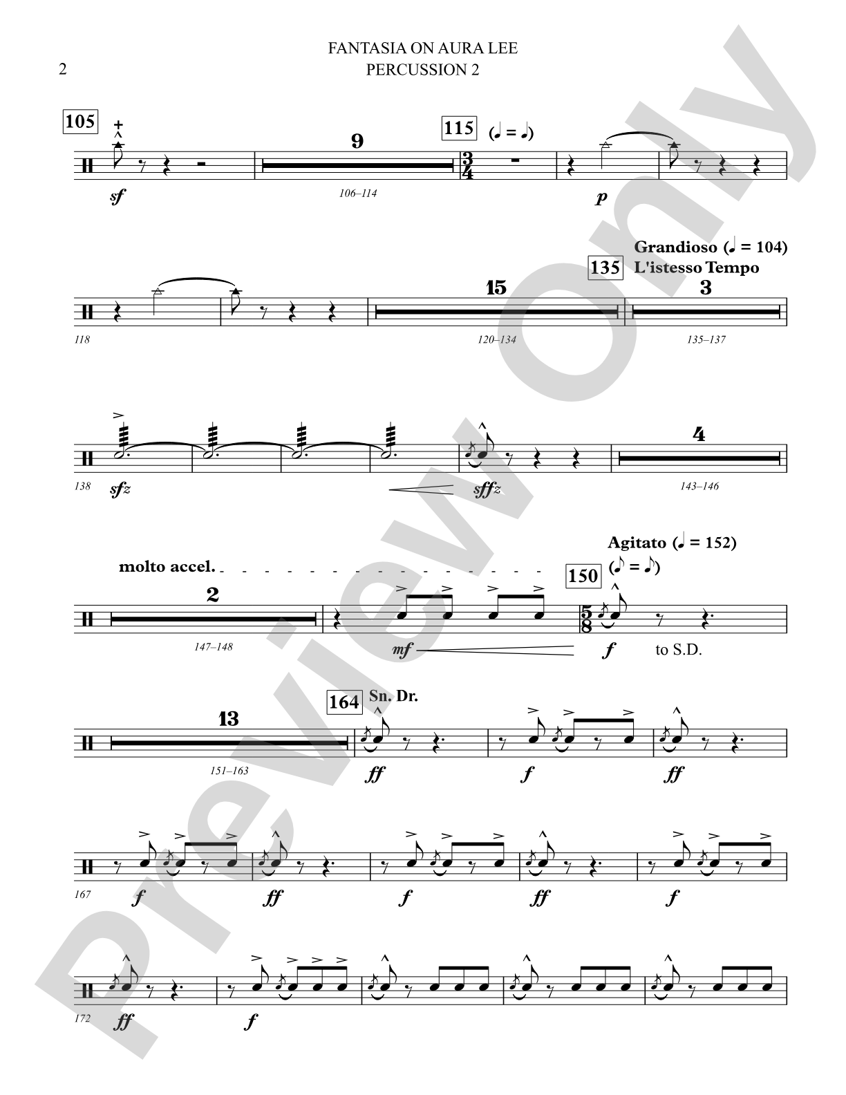Fantasia on Aura Lee: 2nd Percussion
