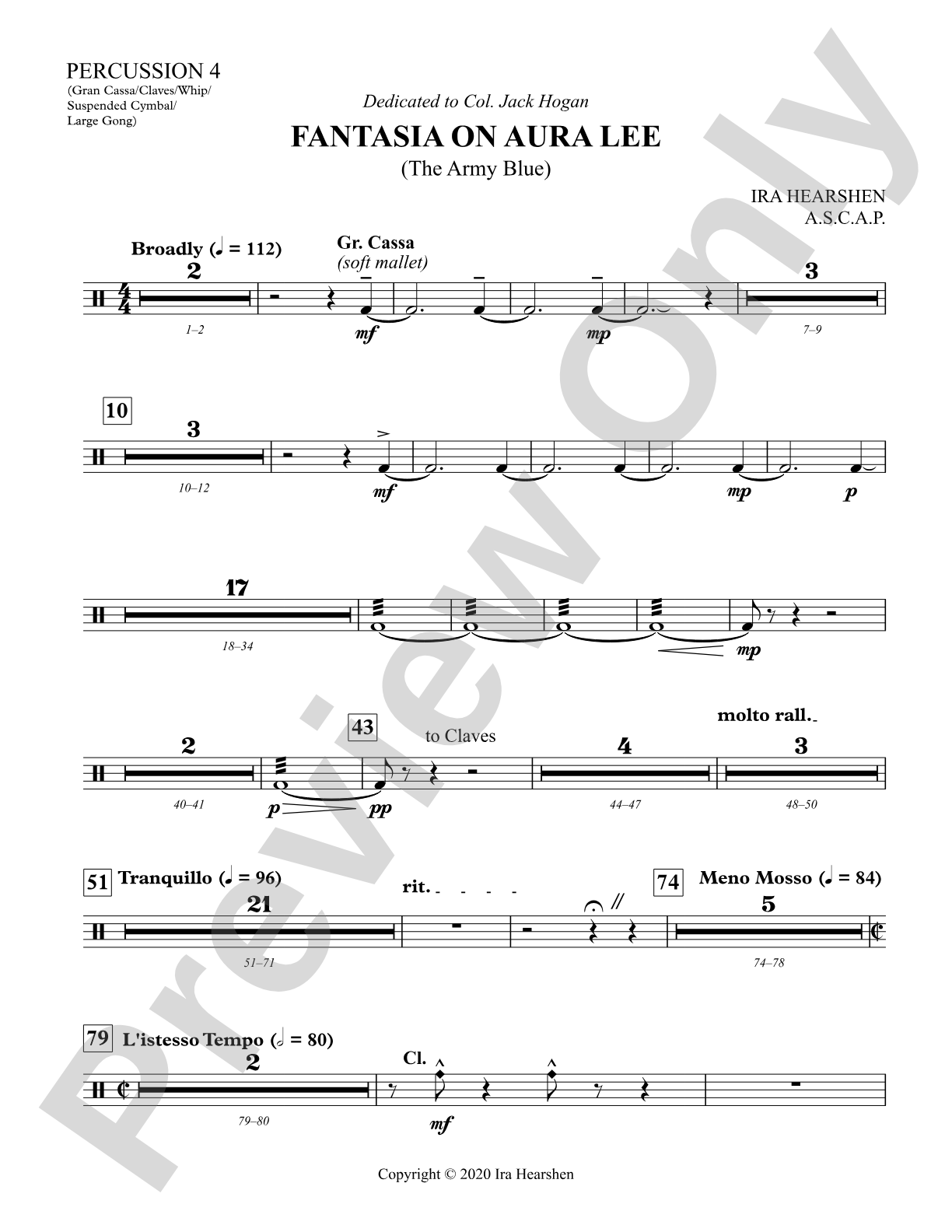 Fantasia on Aura Lee: 4th Percussion