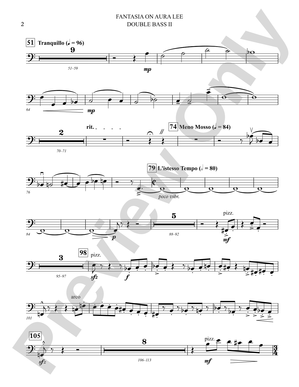 Fantasia on Aura Lee: Bass 2