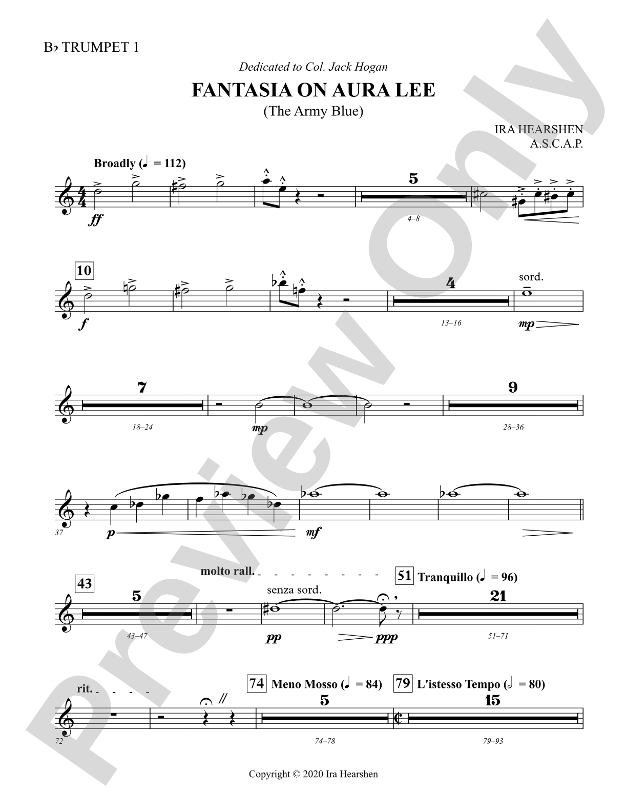 Fantasia on Aura Lee: 1st B-flat Trumpet