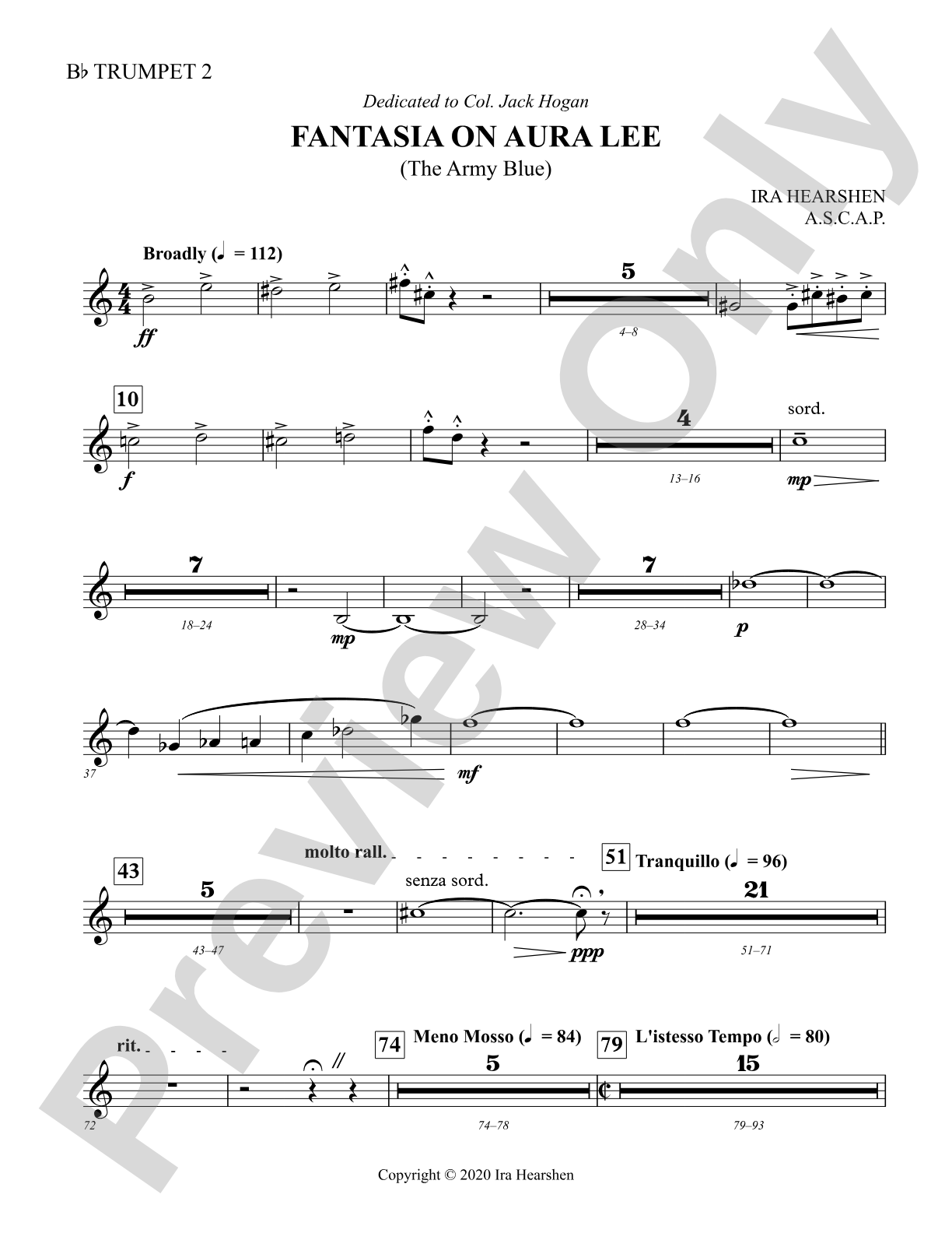 Fantasia on Aura Lee: 2nd B-flat Trumpet