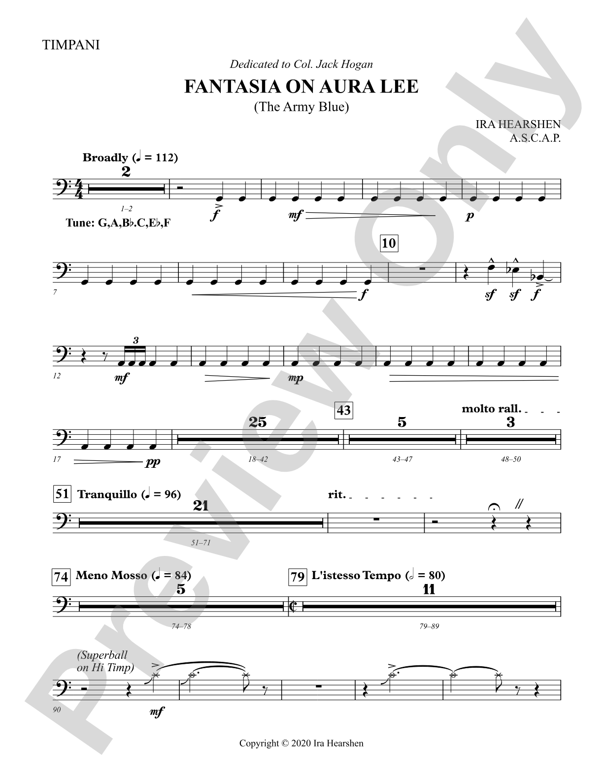 Fantasia on Aura Lee: Timpani