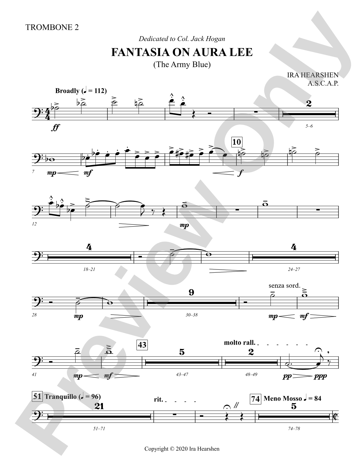 Fantasia on Aura Lee: 2nd Trombone