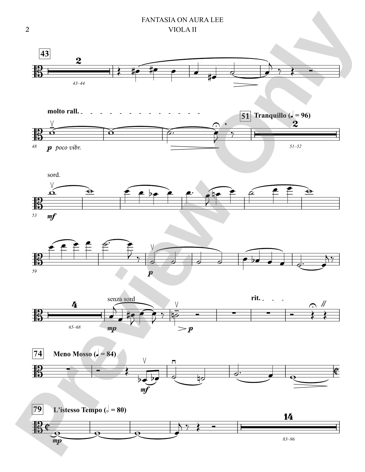 Fantasia on Aura Lee: 2nd Viola