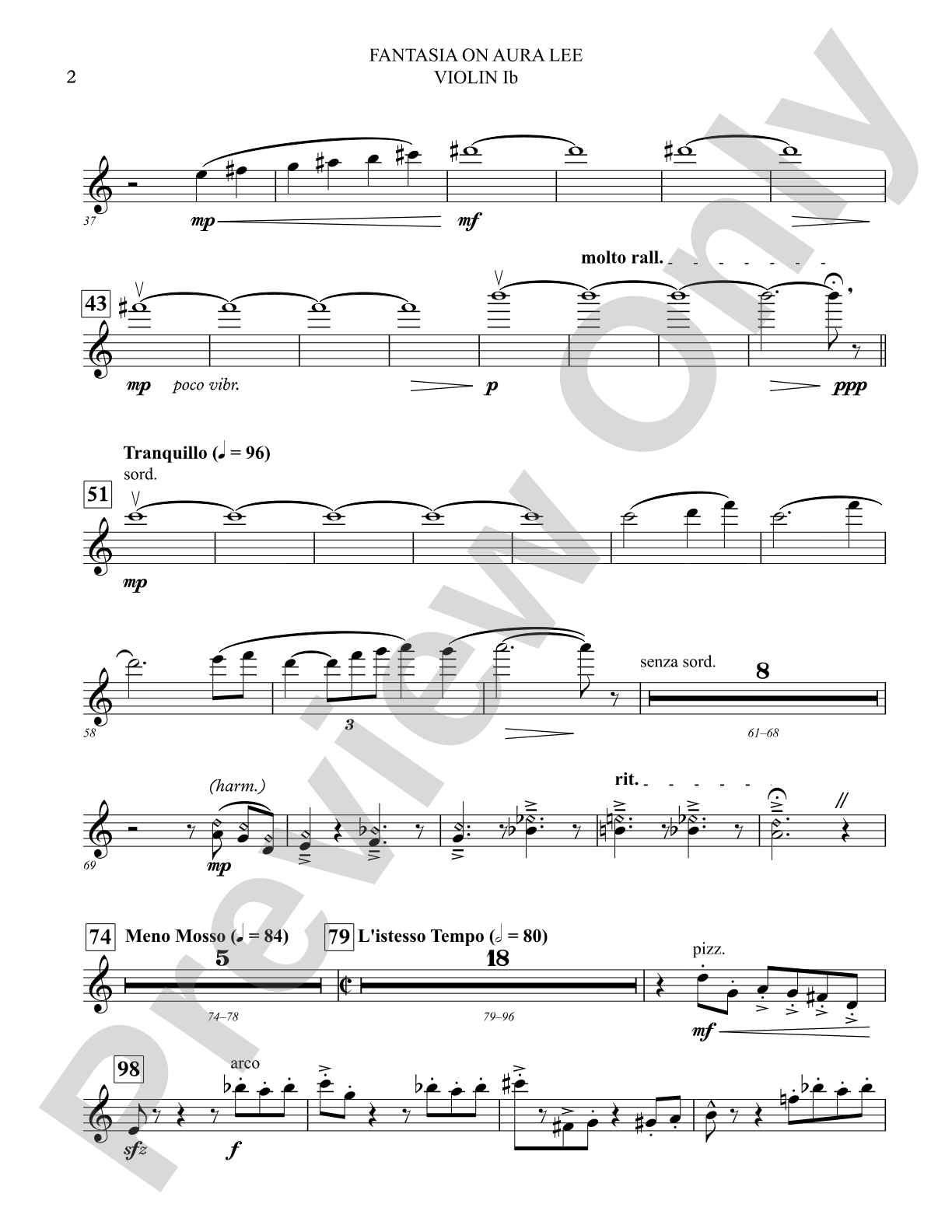Fantasia on Aura Lee: Violin 1B