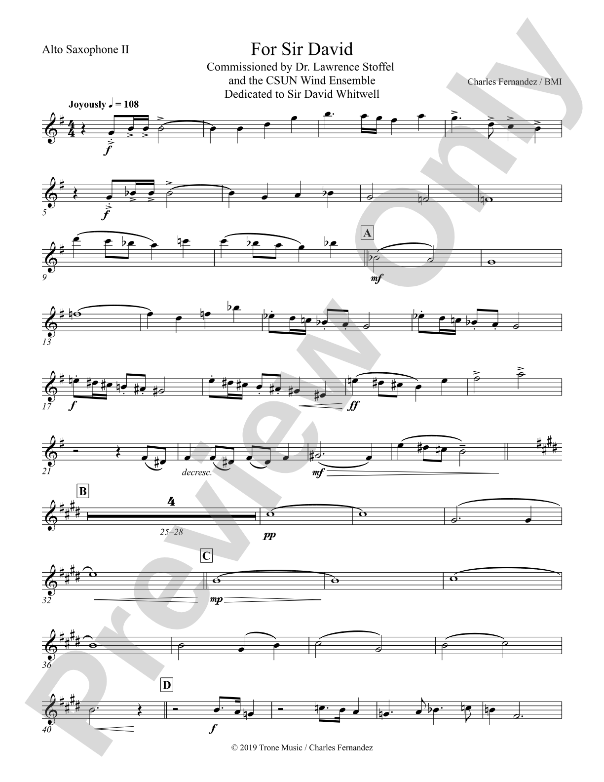 For Sir David: 2nd E-flat Alto Saxophone