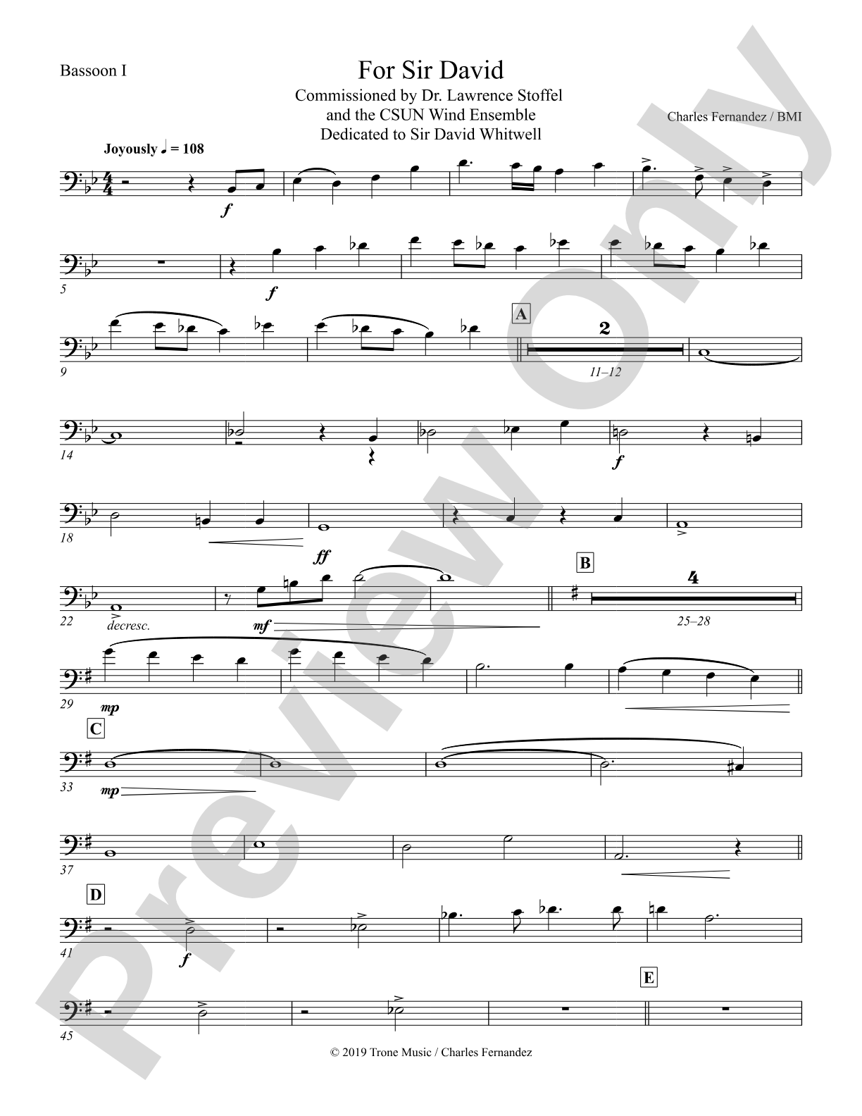 For Sir David: Bassoon