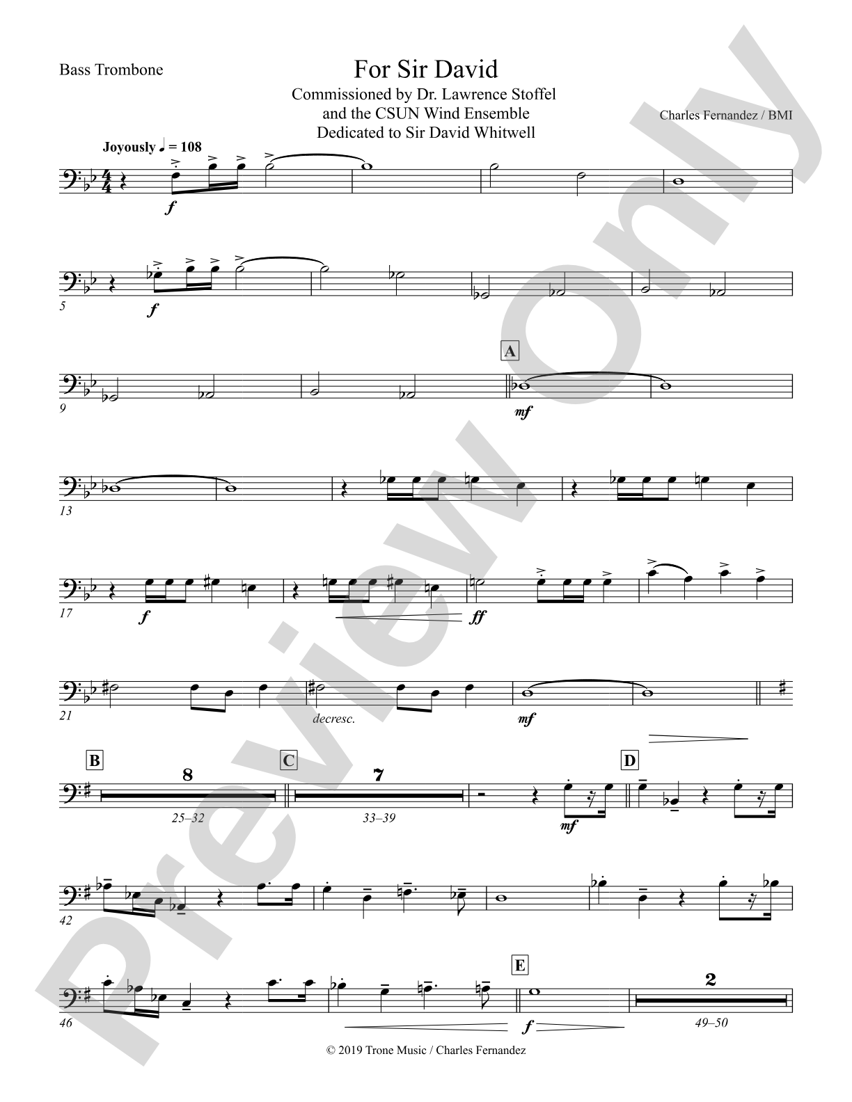 For Sir David: Bass Trombone
