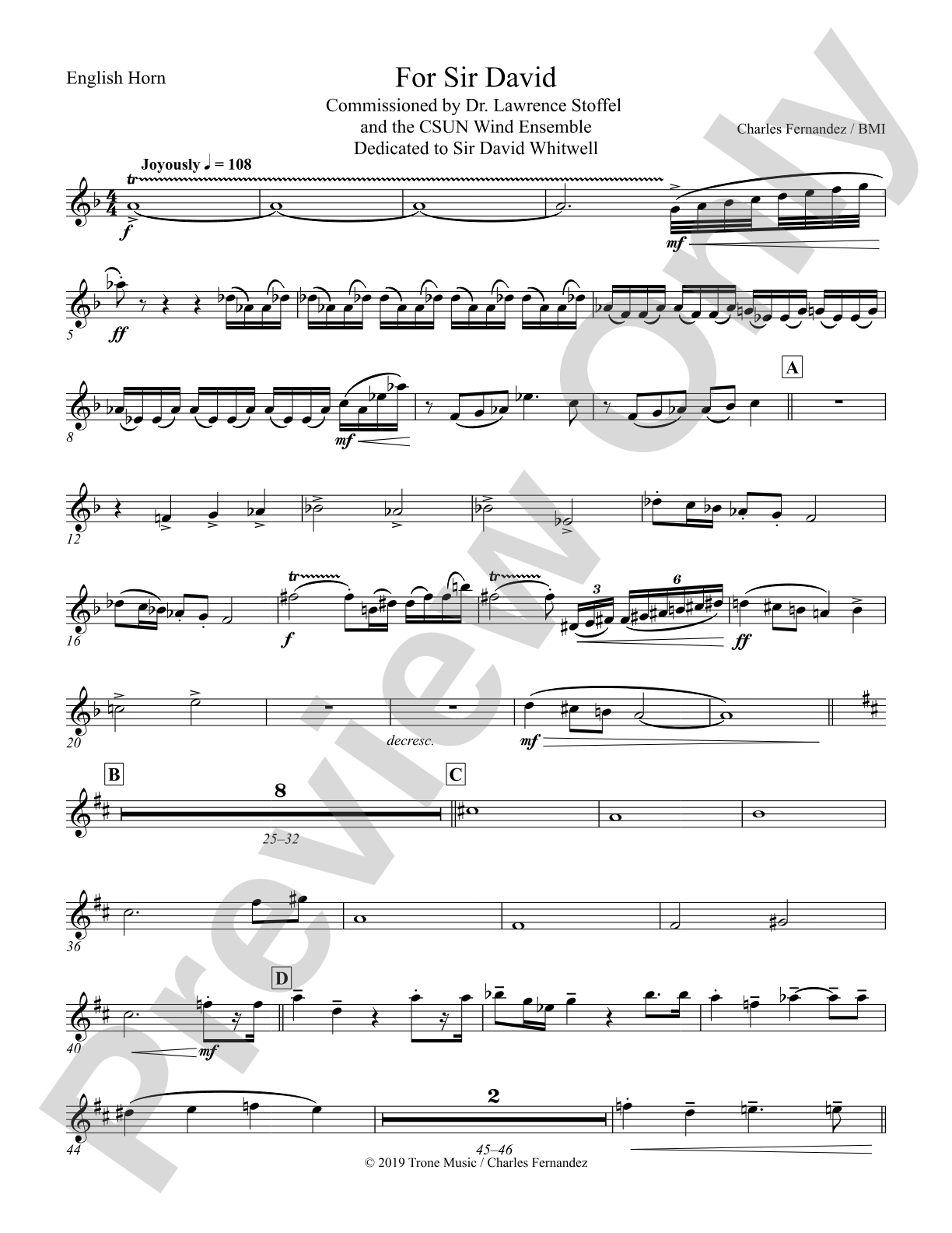 For Sir David: English Horn