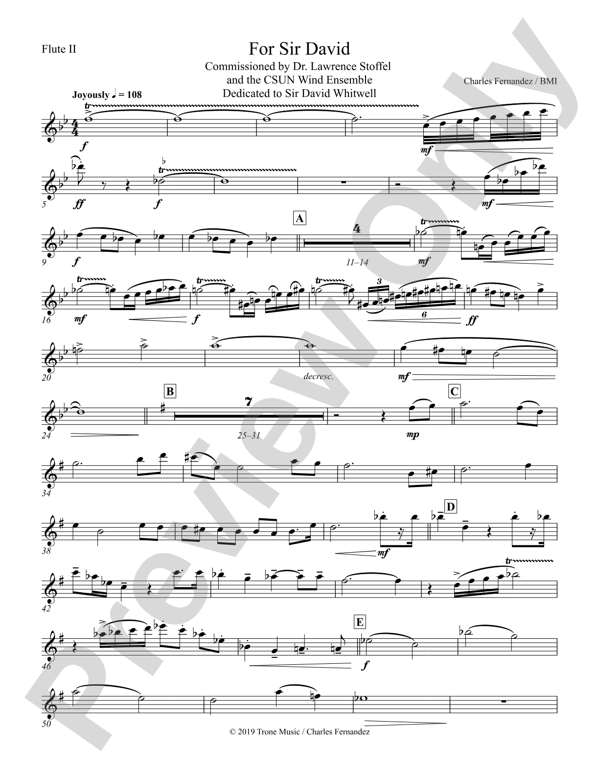For Sir David: 2nd Flute