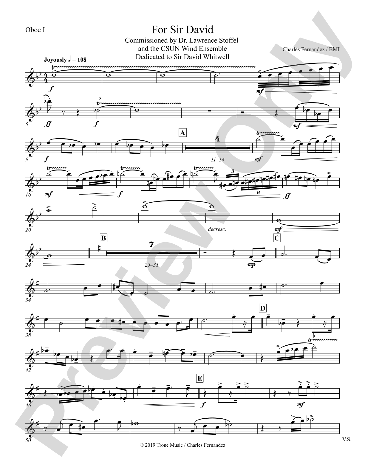 For Sir David: Oboe