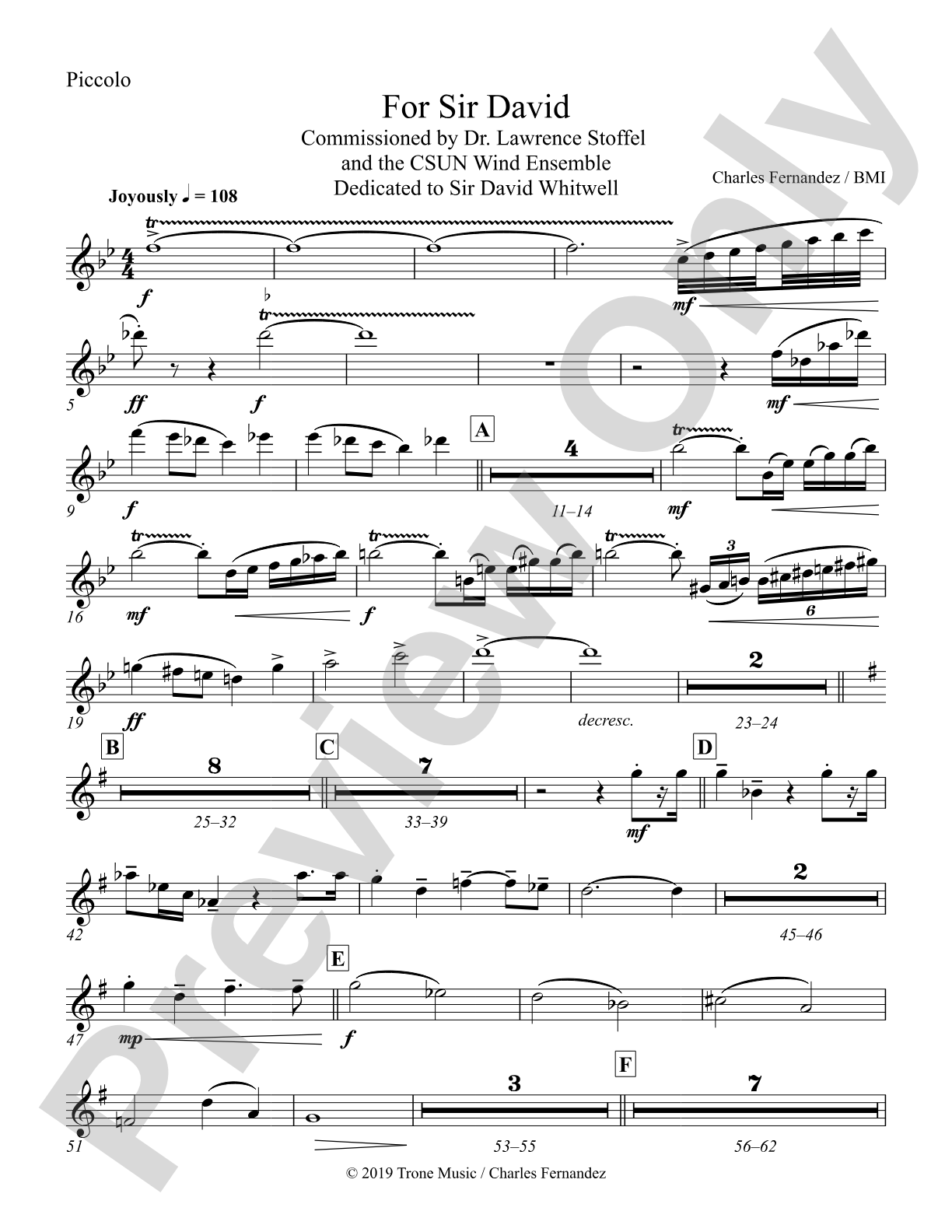 For Sir David: Piccolo