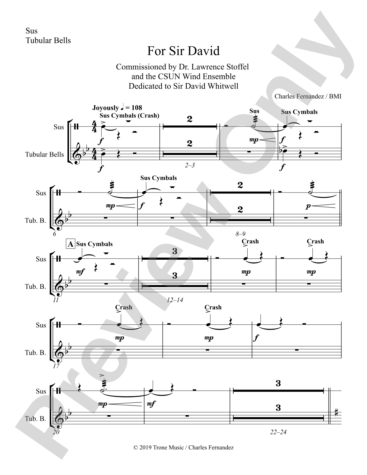 For Sir David: 2nd Percussion