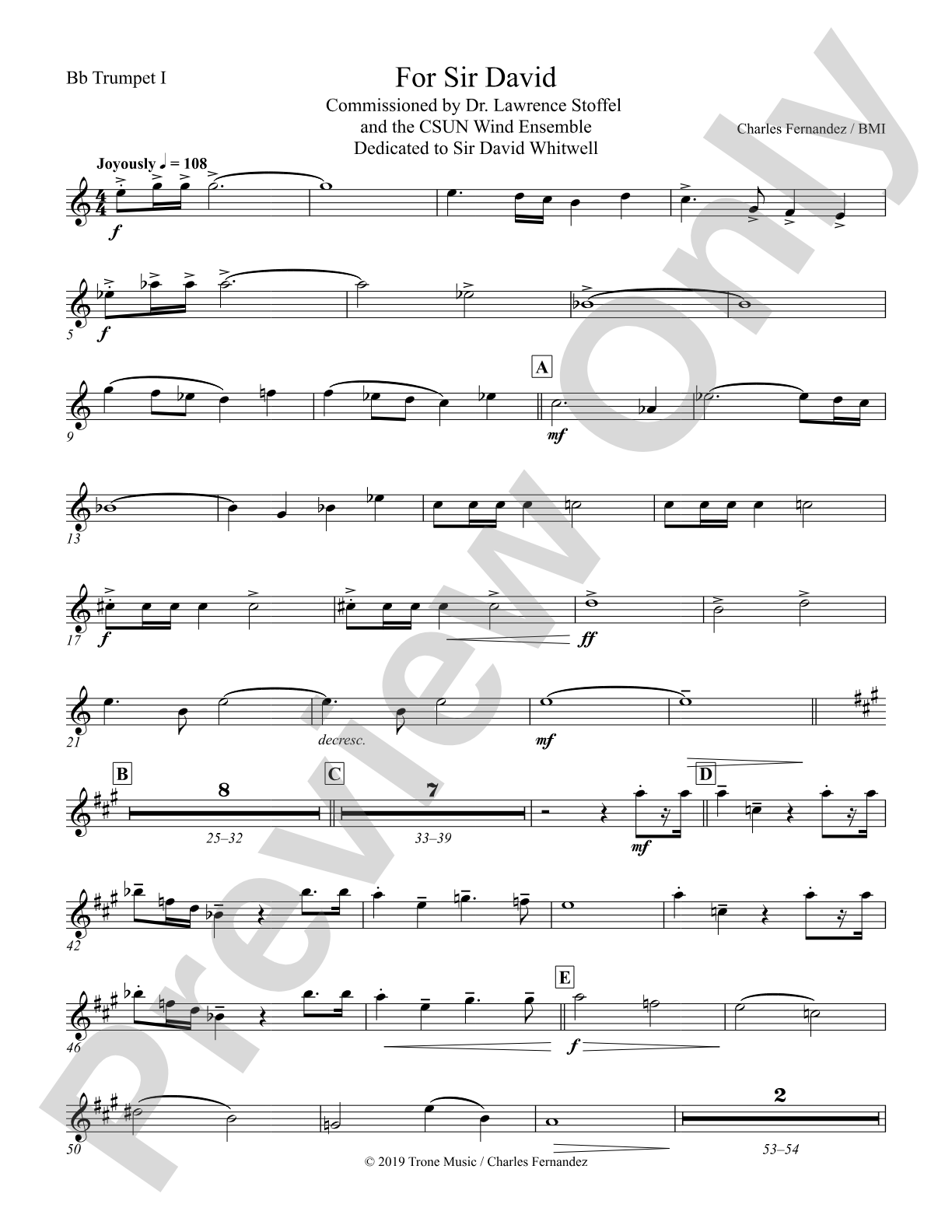 For Sir David: 1st B-flat Trumpet