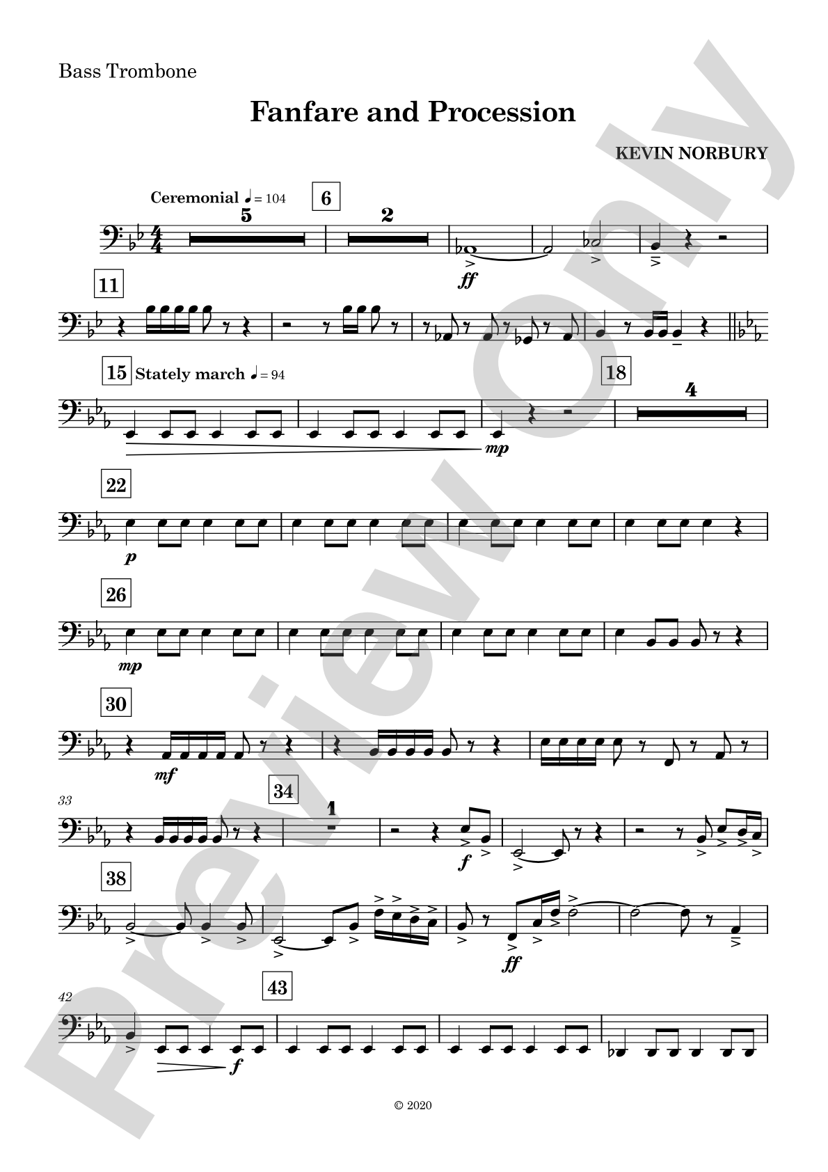 Fanfare and Procession: Bass Trombone