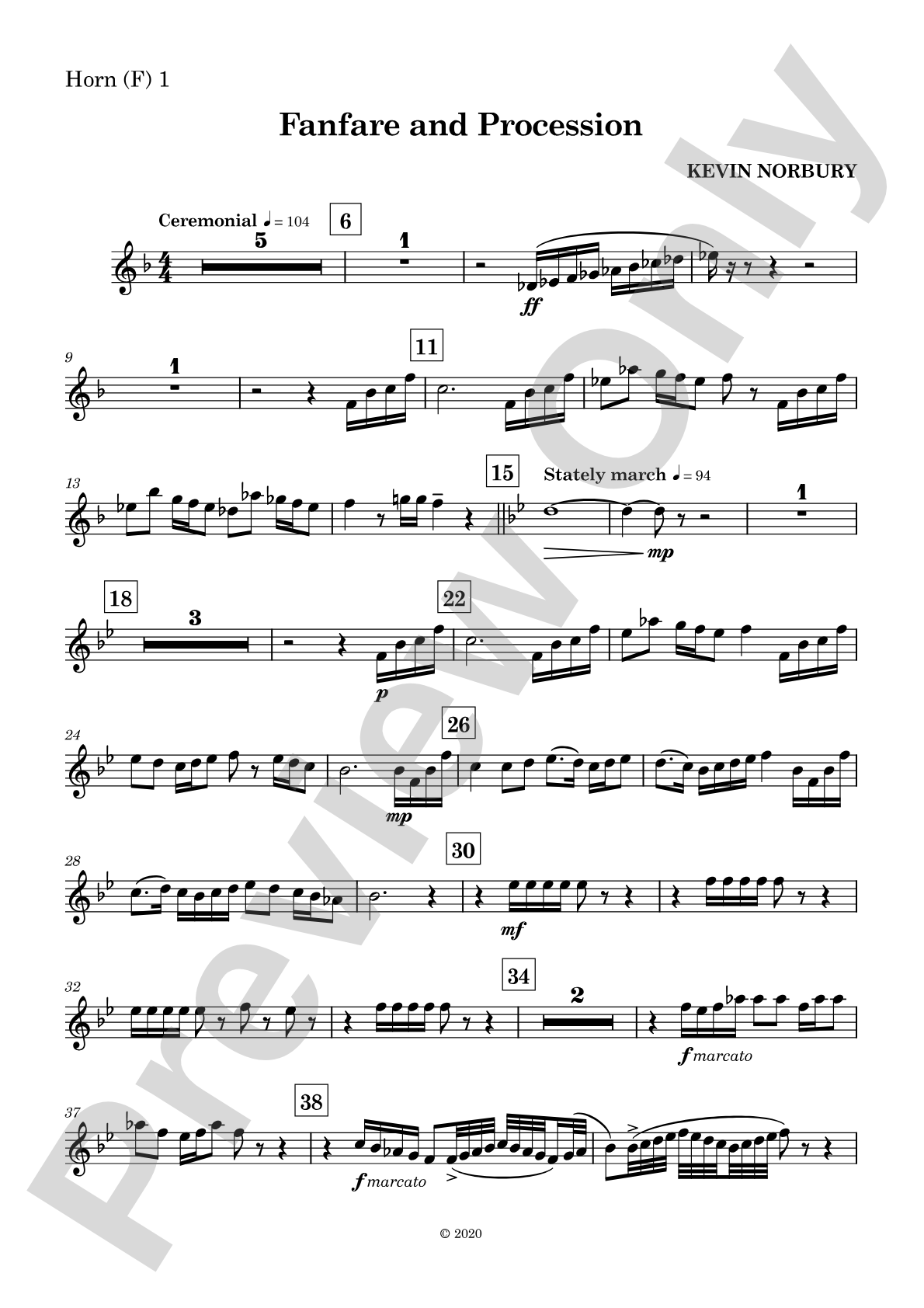 Fanfare and Procession: 1st F Horn
