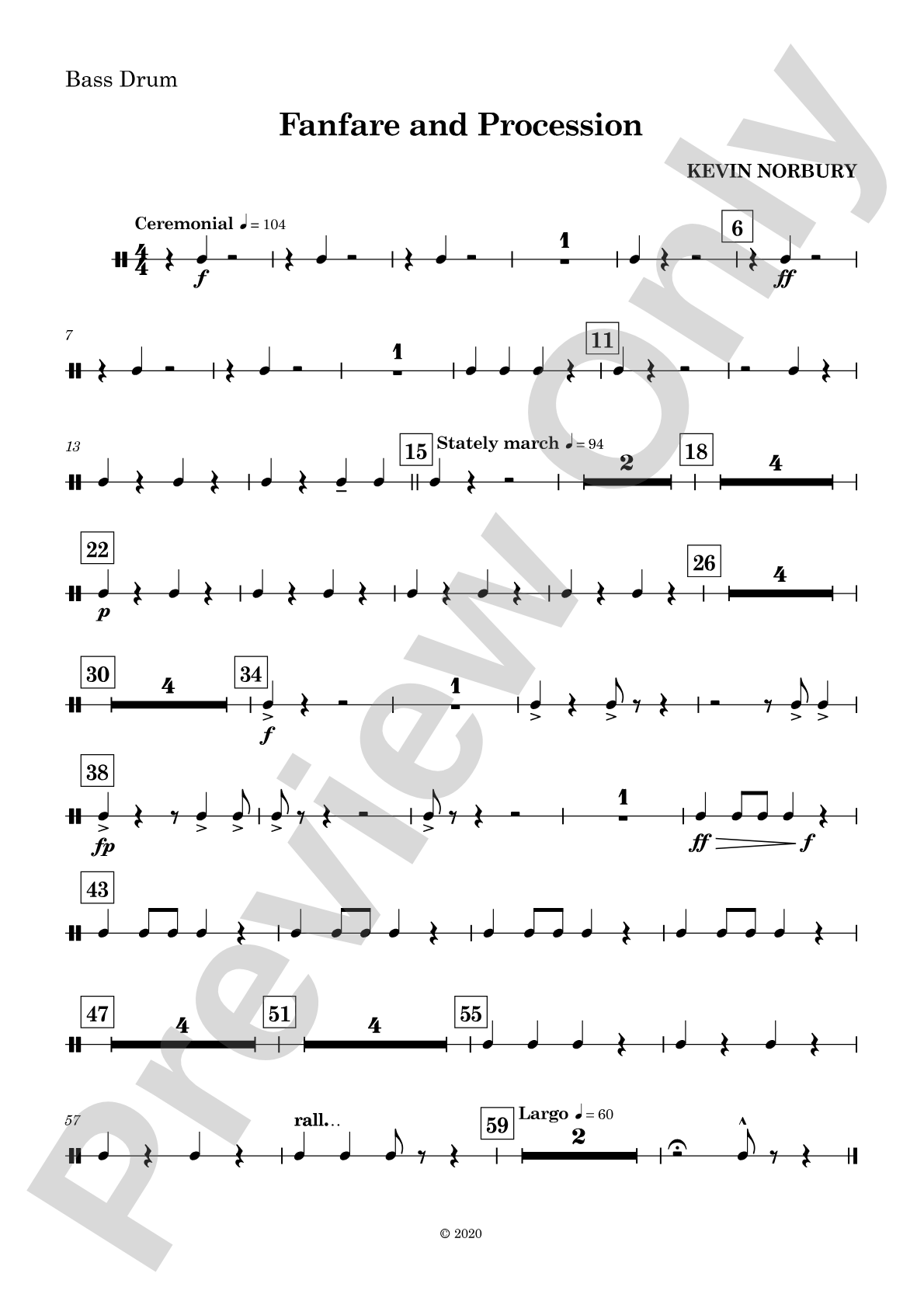 Fanfare and Procession: 2nd Percussion