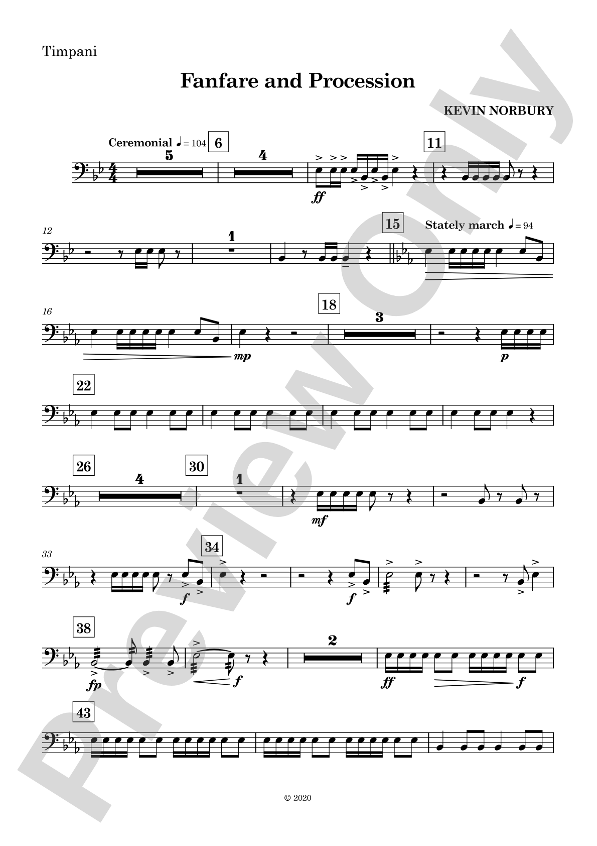 Fanfare and Procession: Timpani
