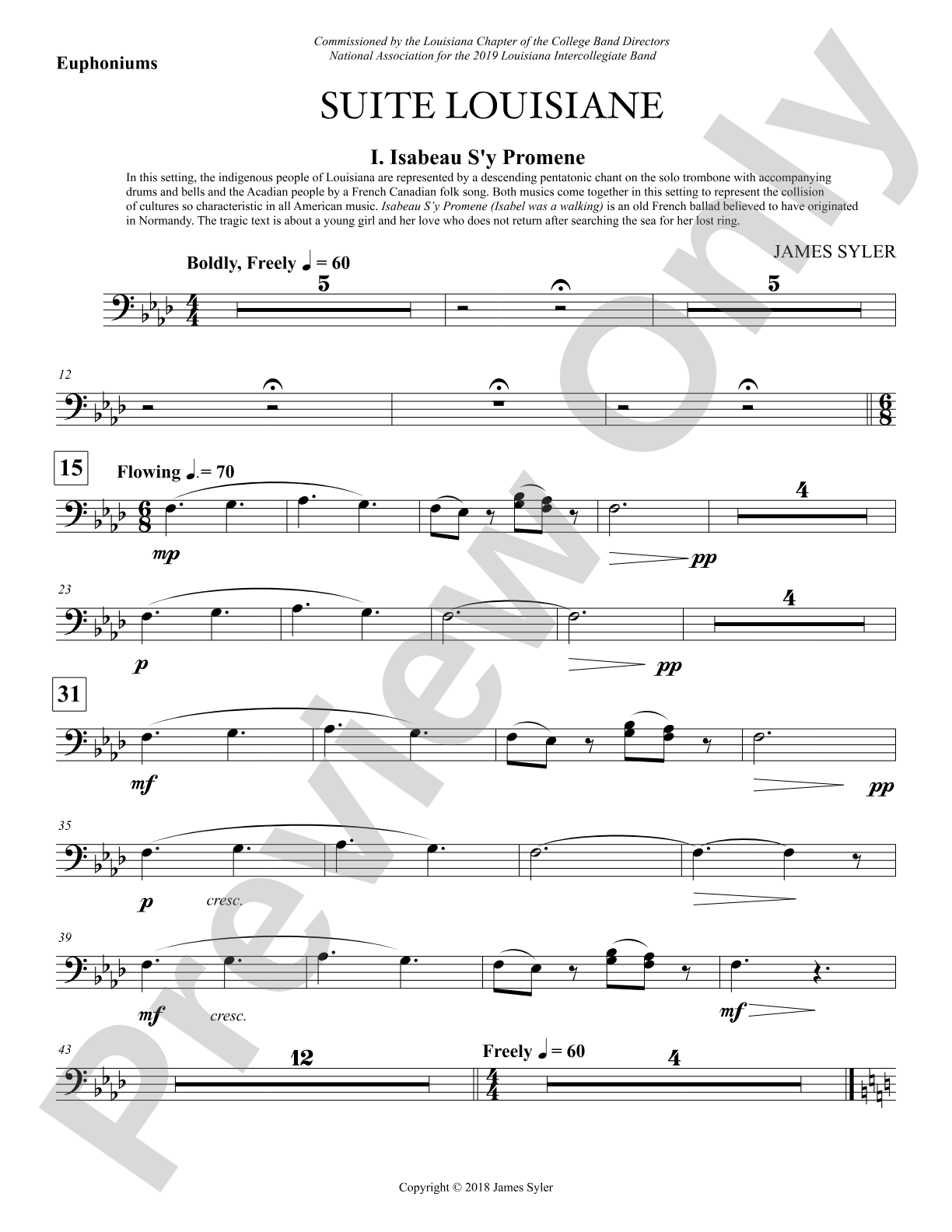 Suite Louisiane: Baritone B.C.