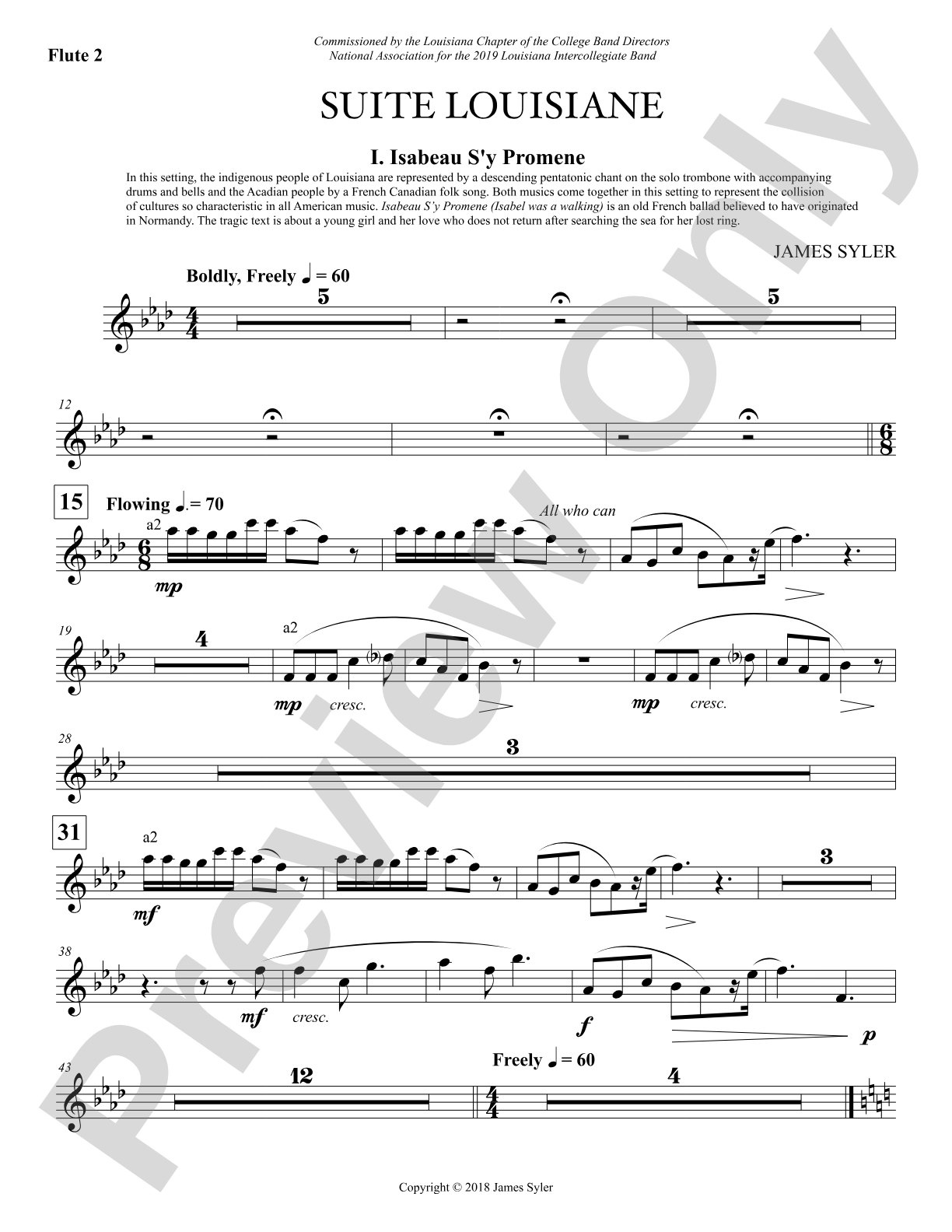Suite Louisiane: 2nd Flute
