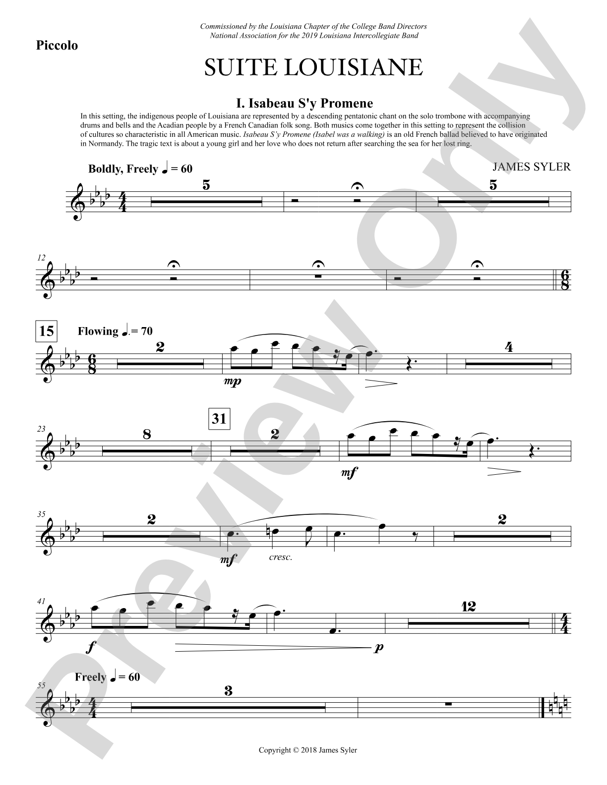 Suite Louisiane: Piccolo