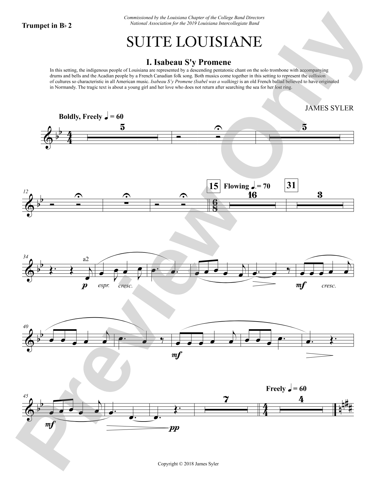 Suite Louisiane: 2nd B-flat Trumpet