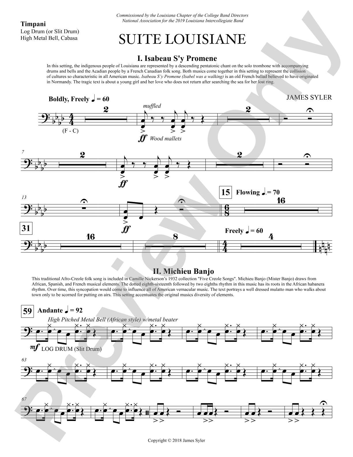 Suite Louisiane: Timpani