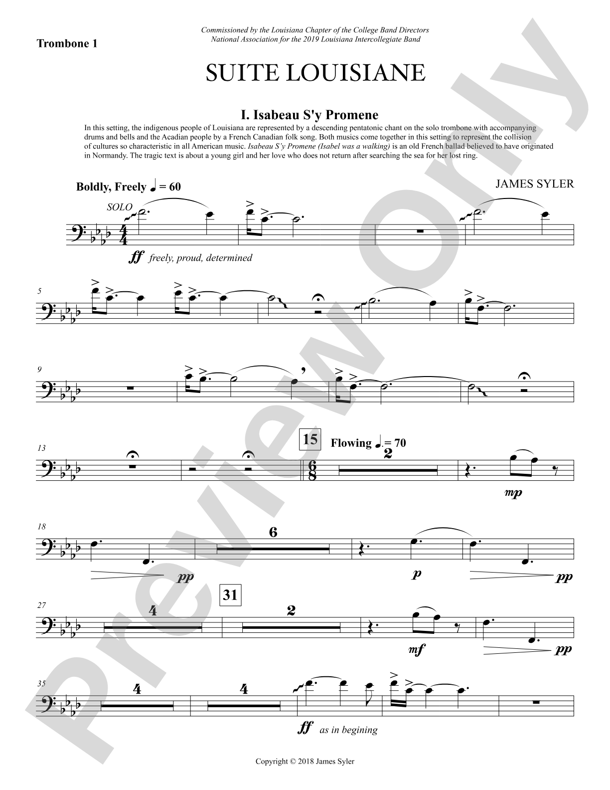 Suite Louisiane: 1st Trombone