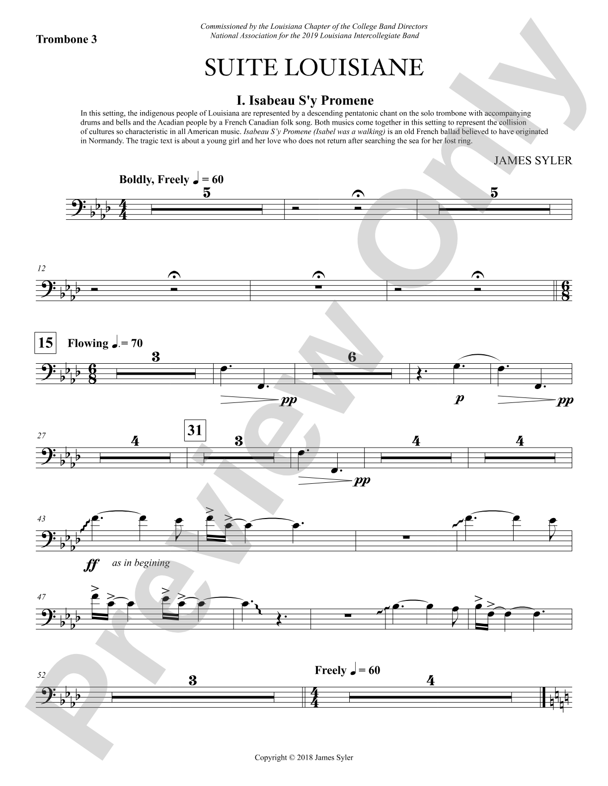 Suite Louisiane: 3rd Trombone