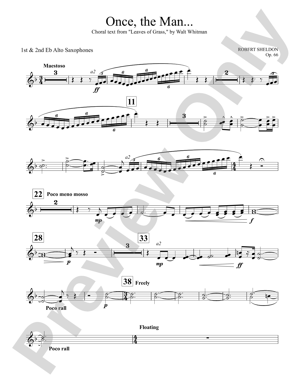Once, the Man...: 1st & 2nd E-flat Alto Saxophone