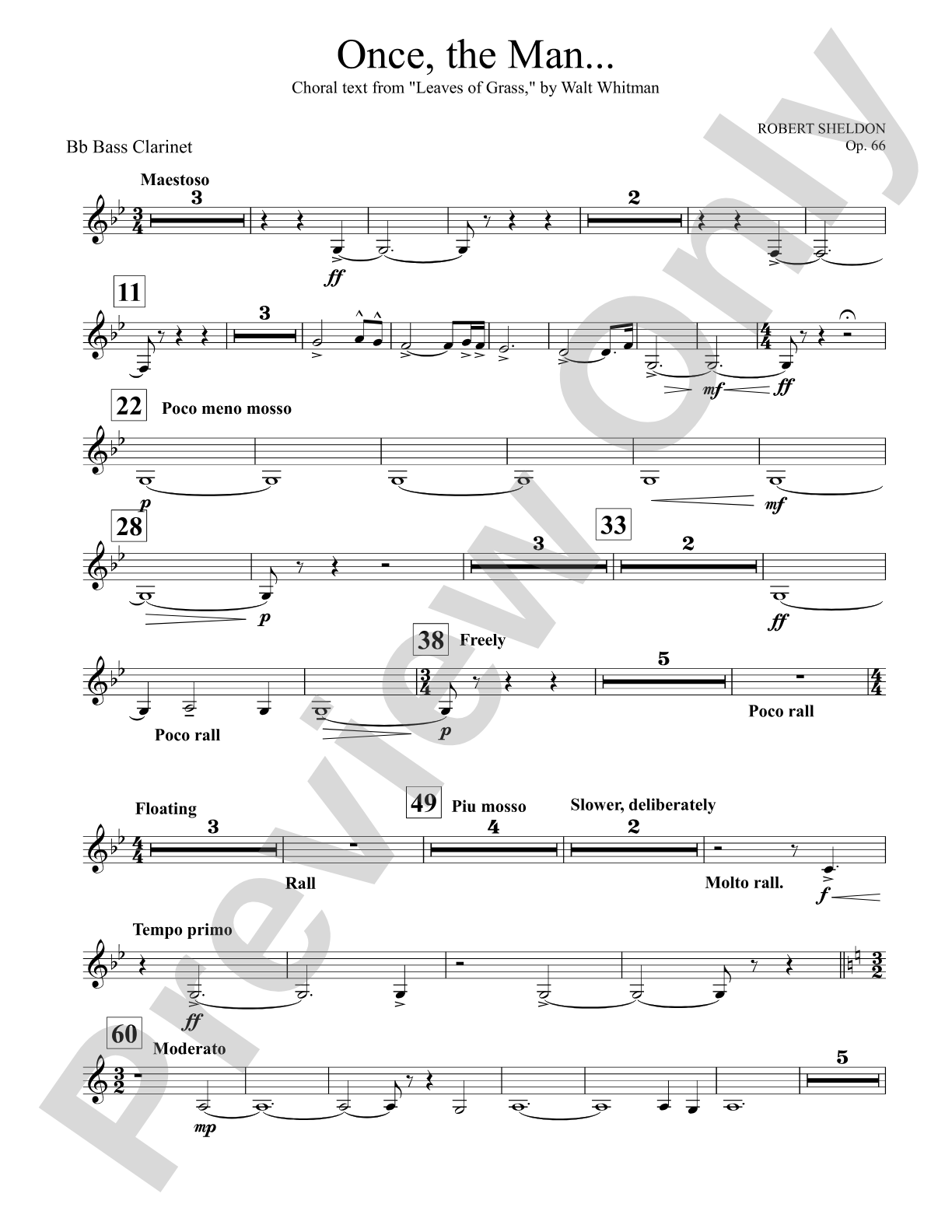 Once, the Man...: B-flat Bass Clarinet