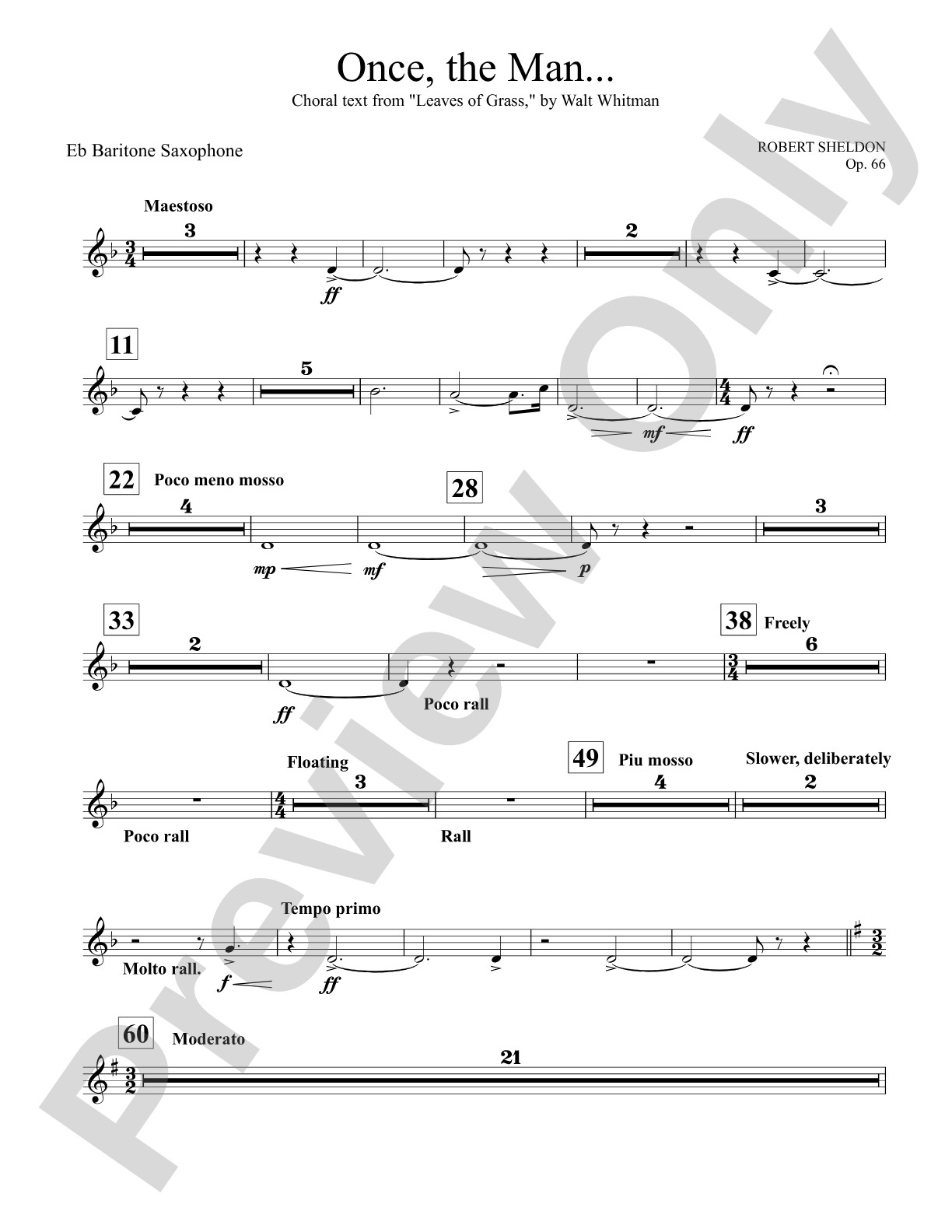 Once, the Man...: E-flat Baritone Saxophone