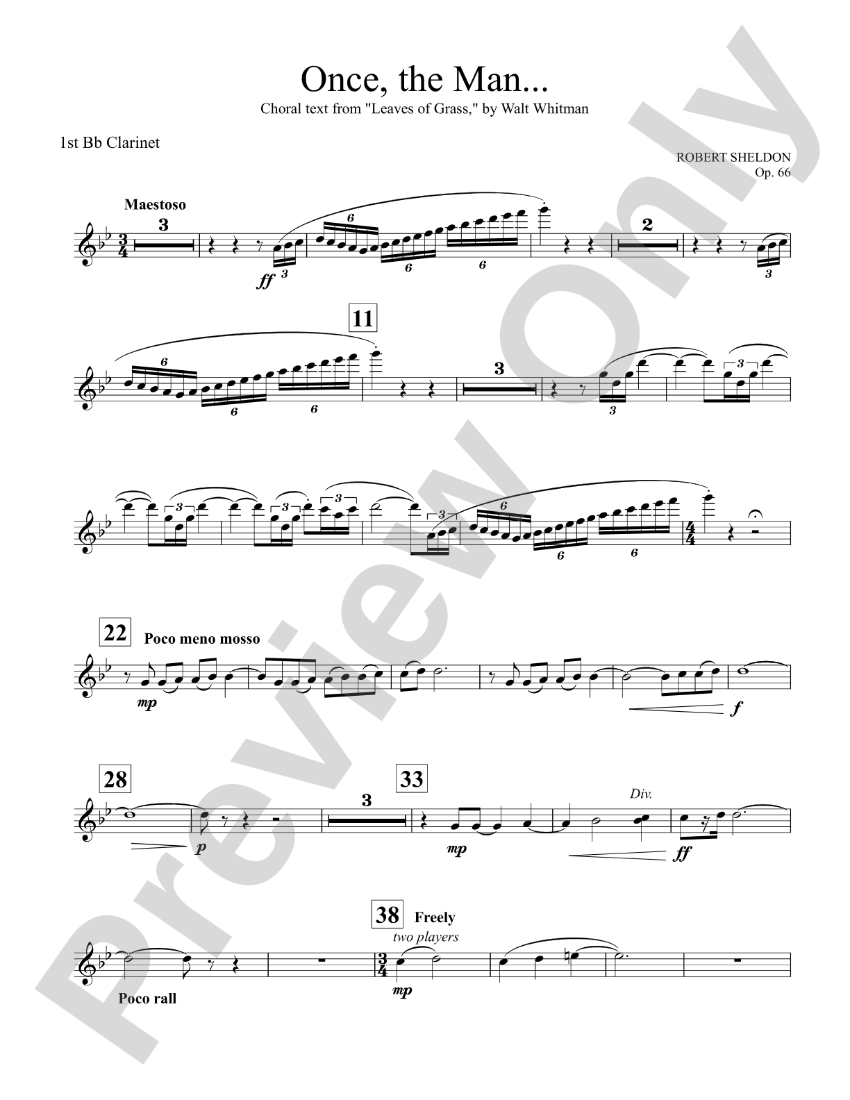 Once, the Man...: 1st B-flat Clarinet