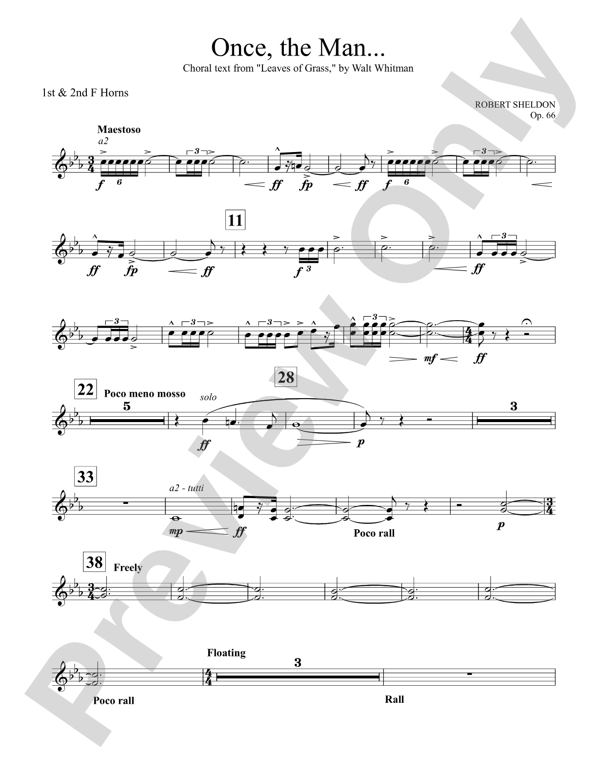 Once, the Man...: 1st & 2nd F Horns
