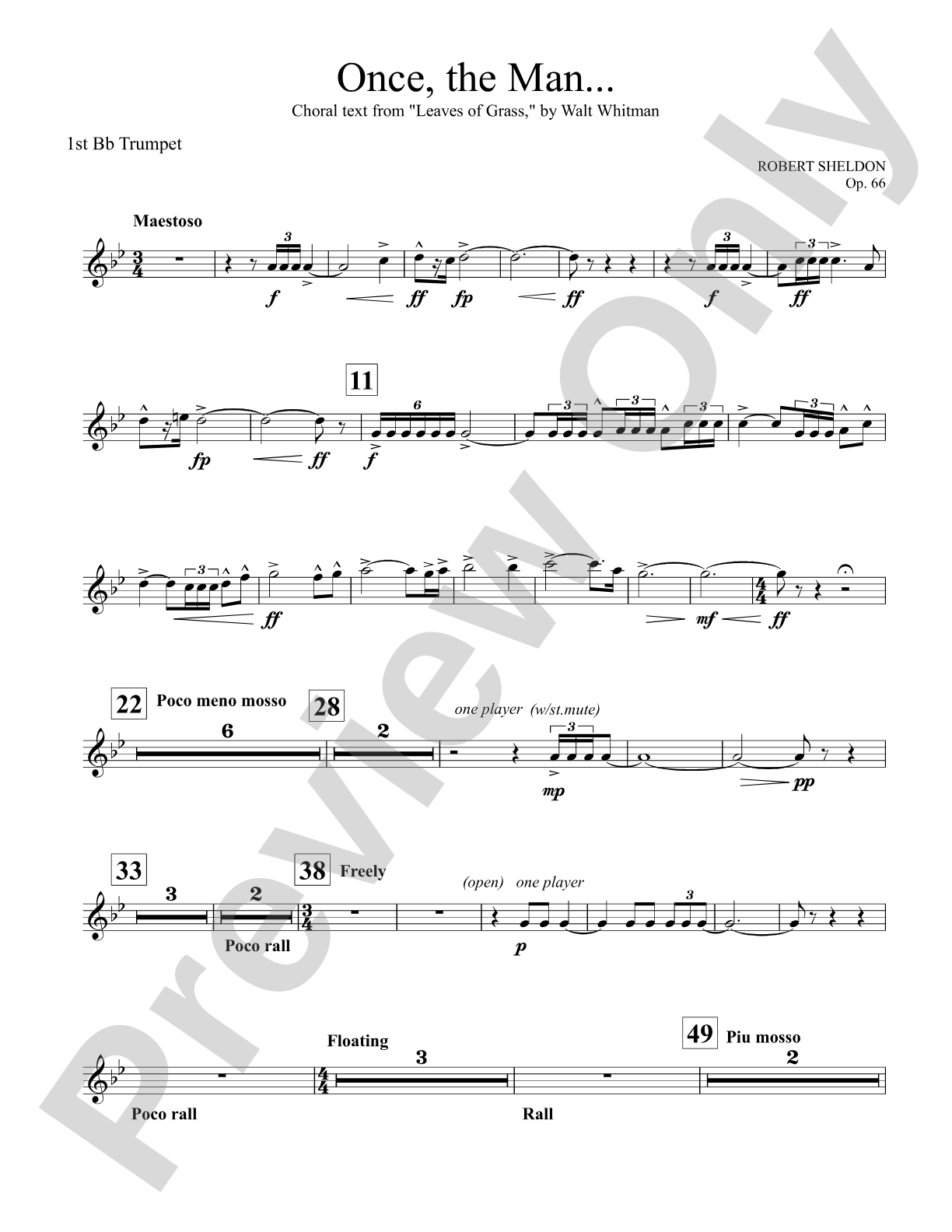 Once, the Man...: 1st B-flat Trumpet
