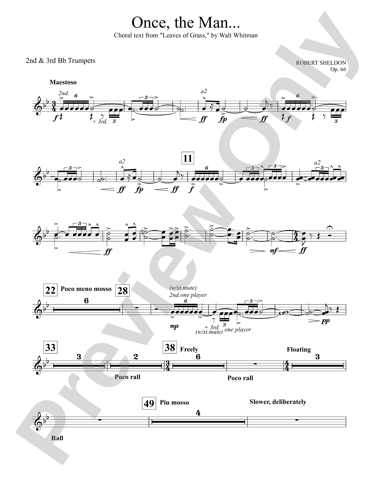 Once, the Man...: 2nd & 3rd Trumpet