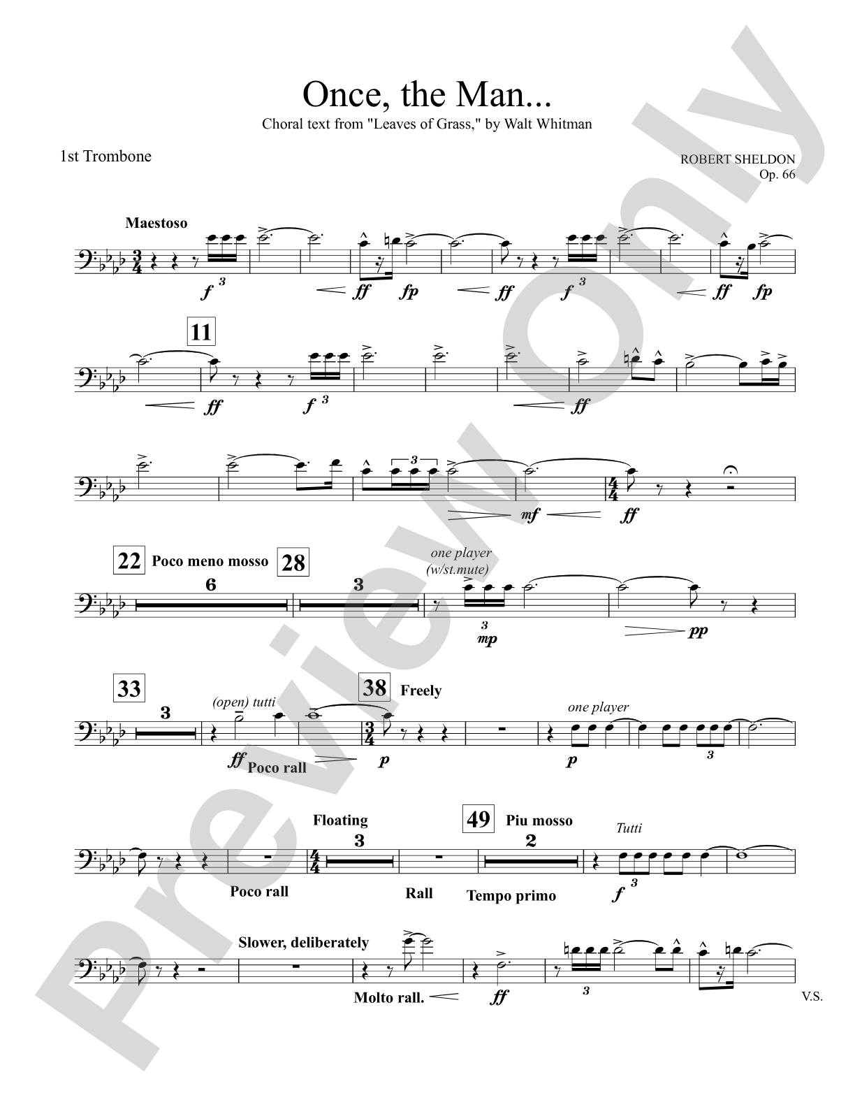 Once, the Man...: 1st Trombone